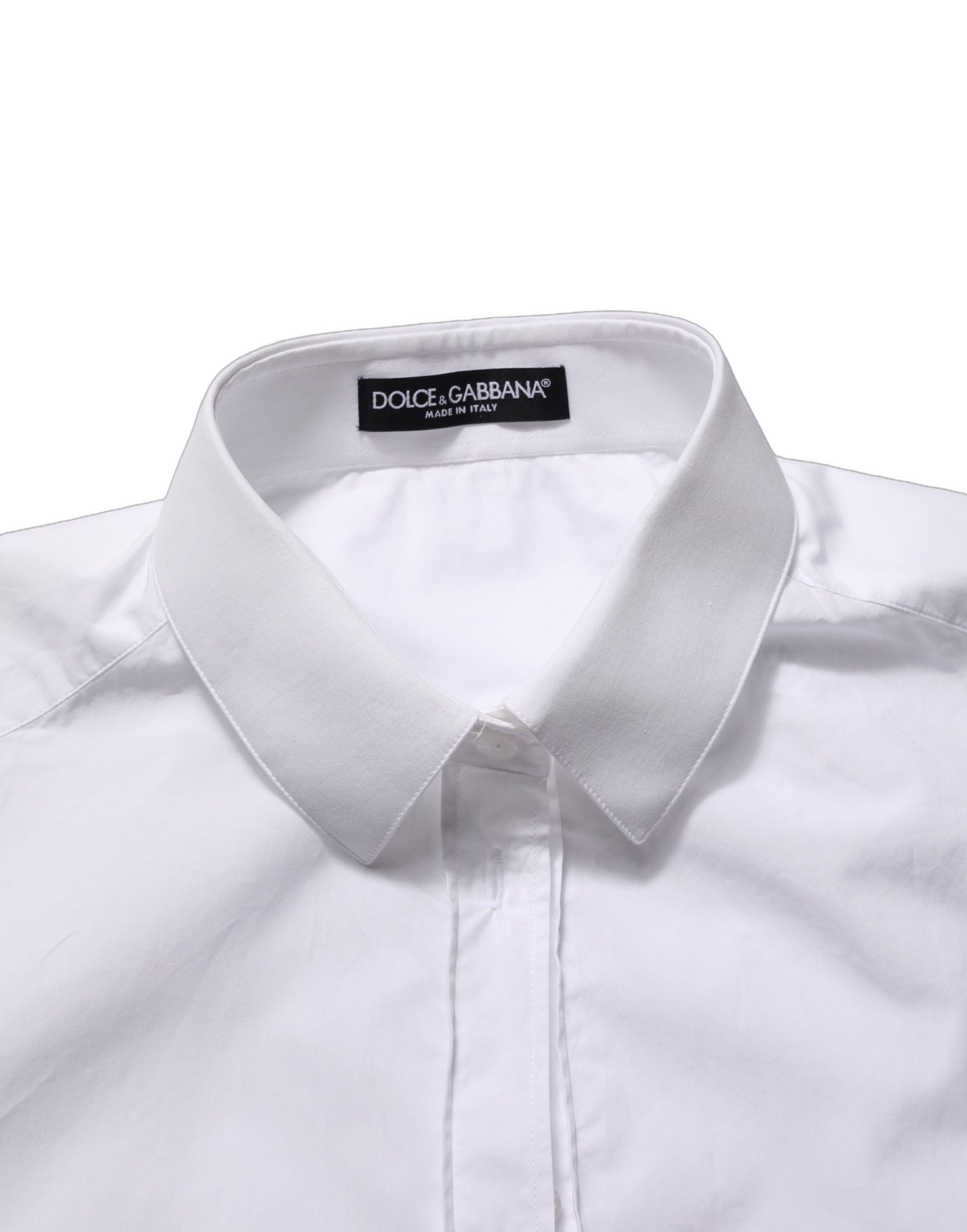 Dolce & Gabbana White Cotton Long Sleeve Button-Up Shirt Women's Top