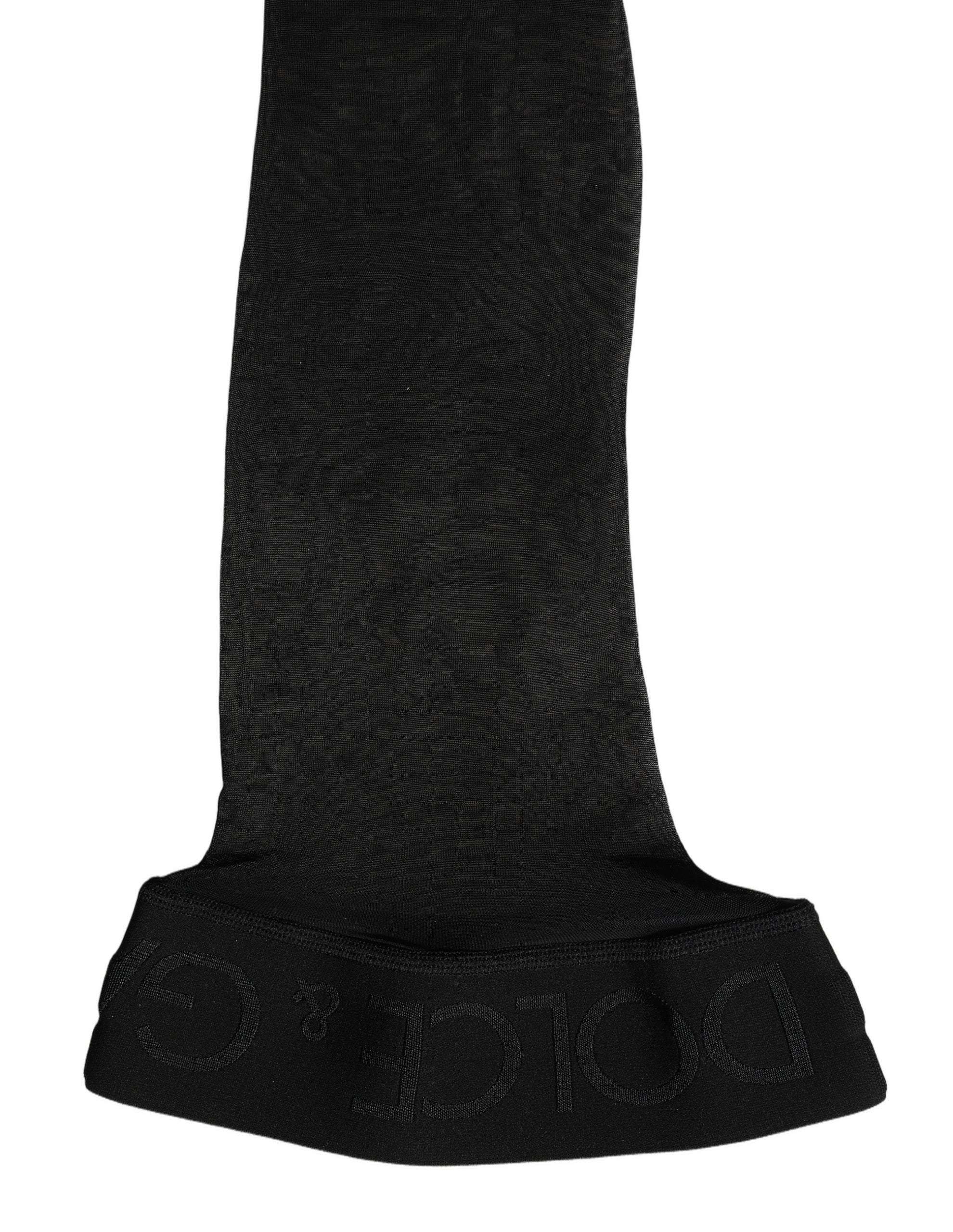 Dolce & Gabbana Black Sheer Nylon Thigh High Stockings Women's Socks