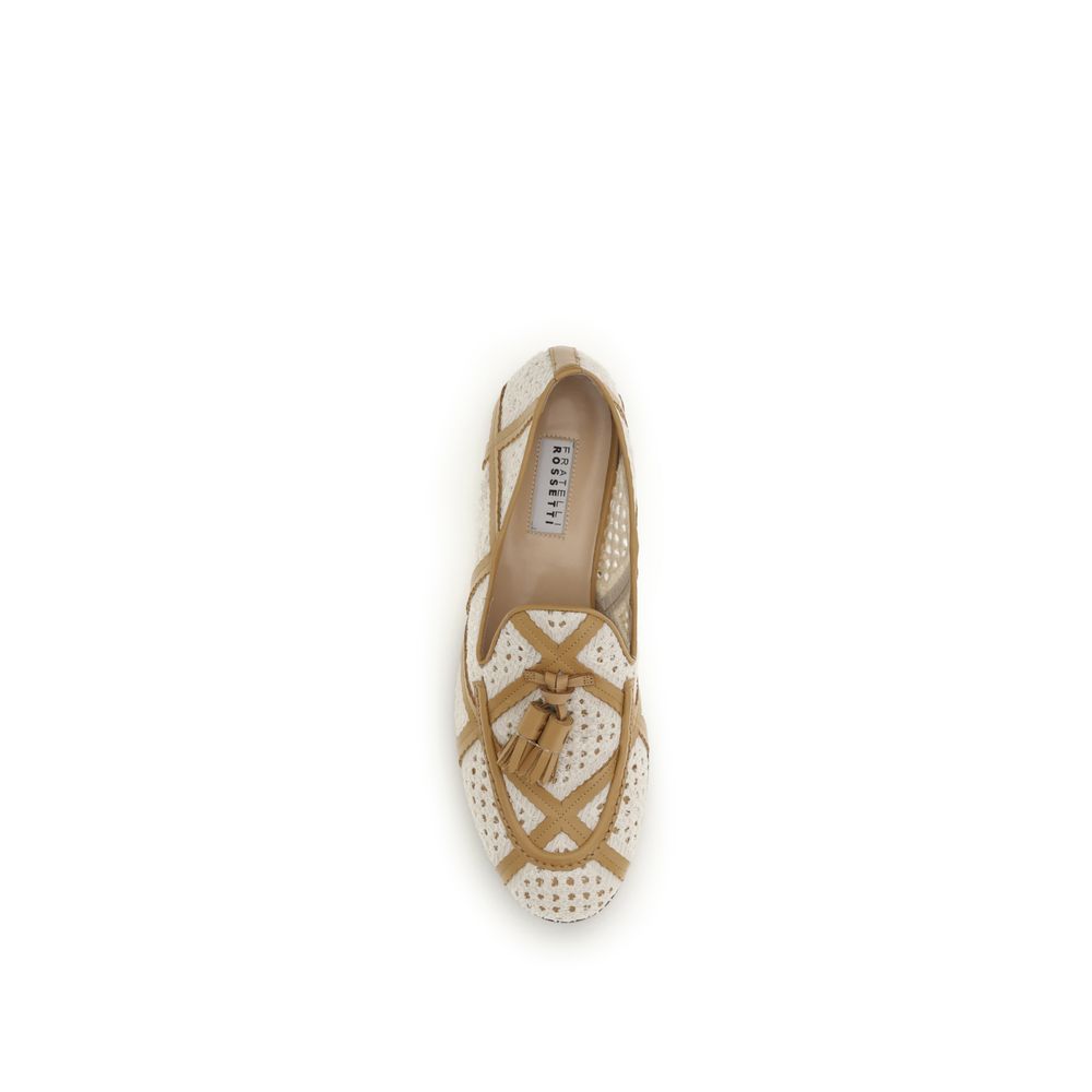 Fratelli Rossetti Beige Linen Slip-On Women's Loafers