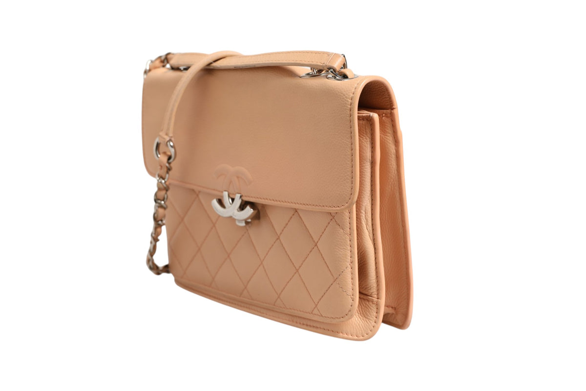 Chanel Goatskin Quilted Small CC Box Flap Women's Bag (Pre-Owned)
