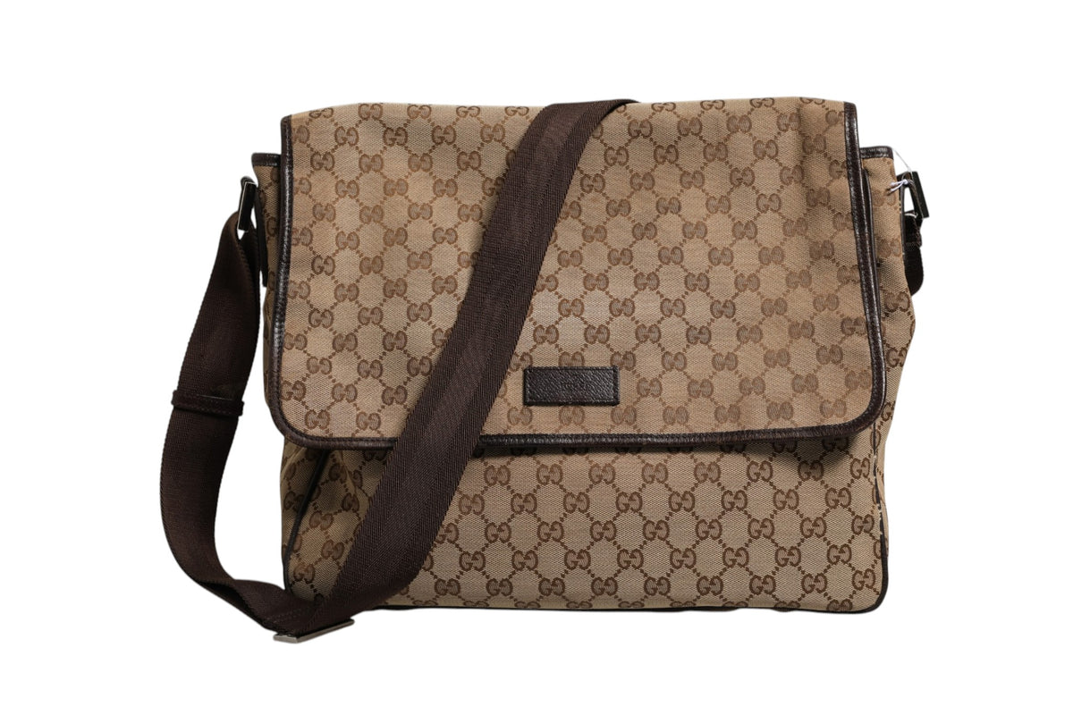 Gucci GG Canvas Flap Messenger Women's Bag (Pre-Owned)