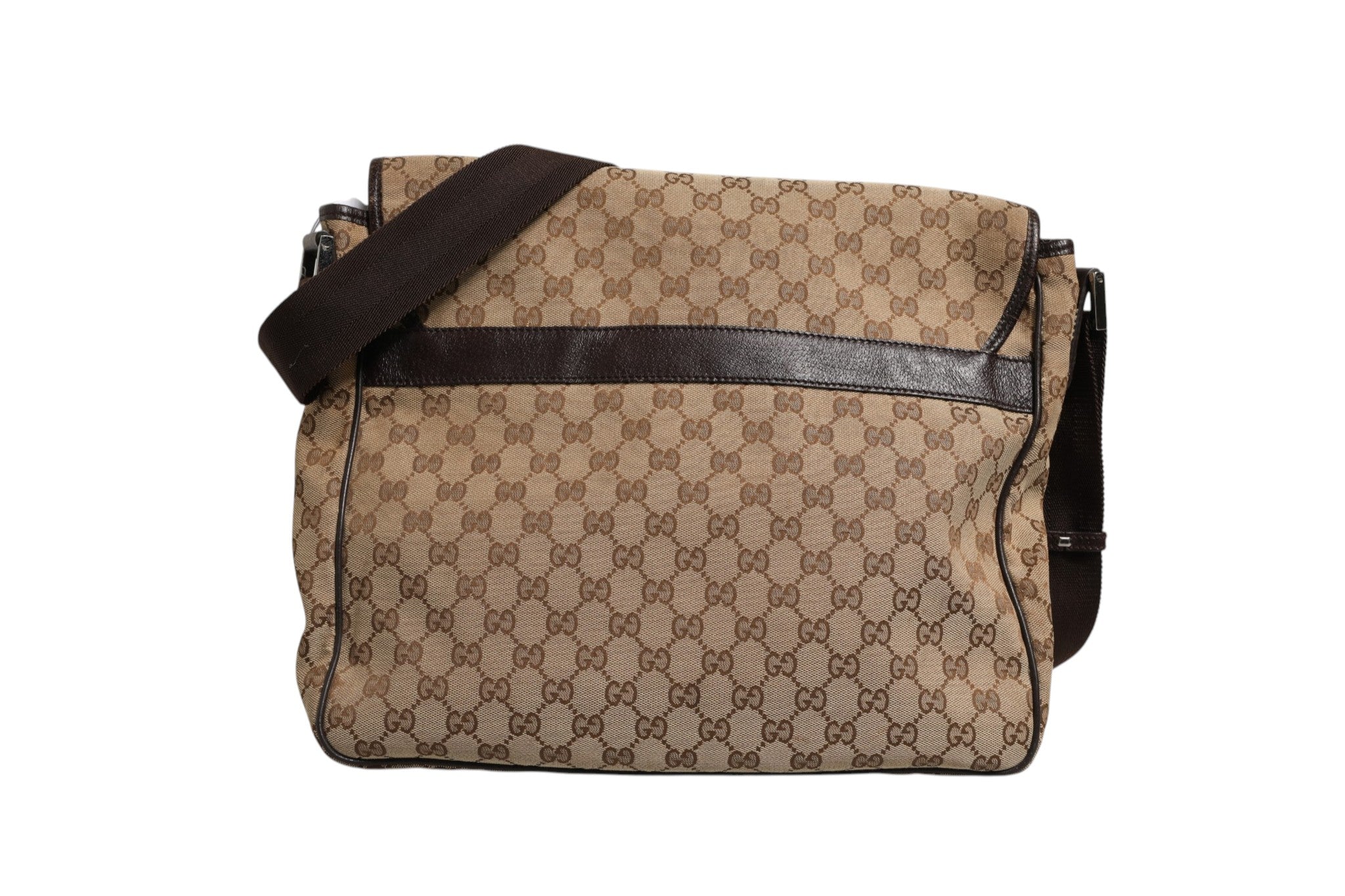 Gucci GG Canvas Flap Messenger Women's Bag (Pre-Owned)