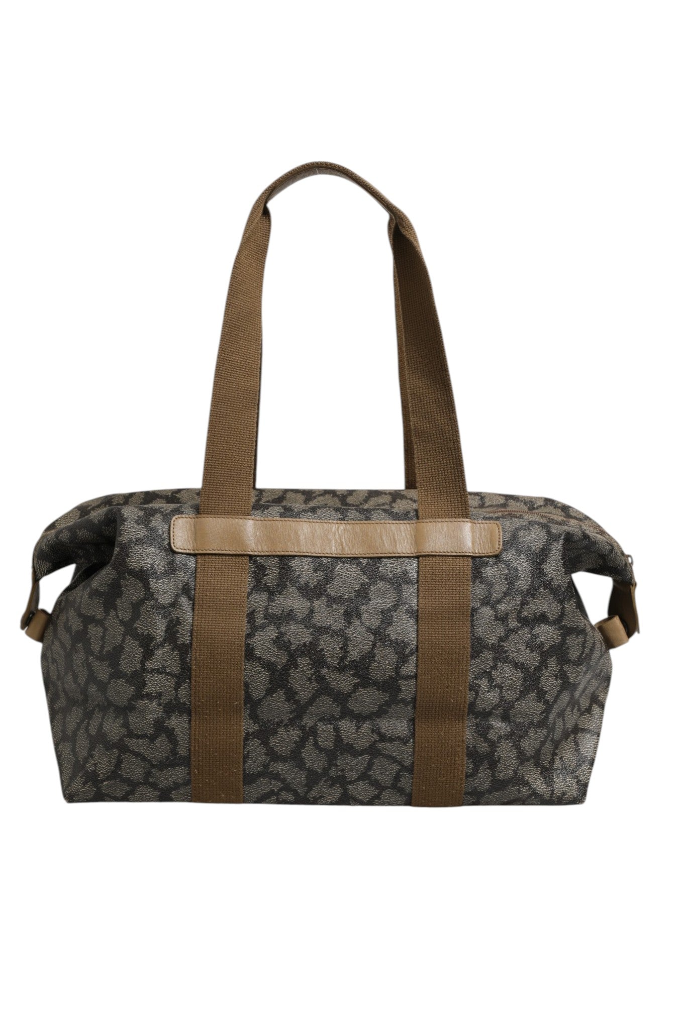 Saint Laurent Green and Brown Pattern Canvas Duffel Women's Bag (Pre-Owned)