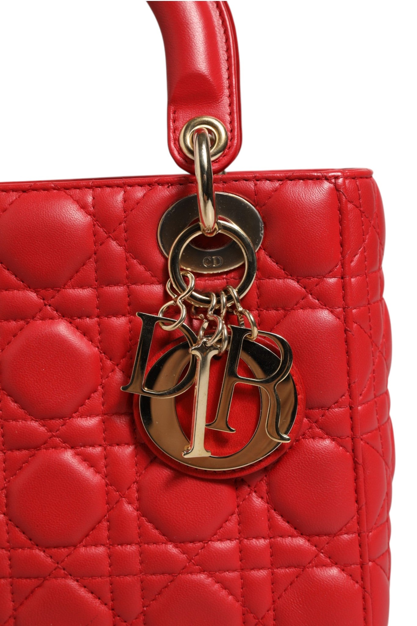 Christian Dior Lady Dior Cannage Leather Women's Handbag (Pre-Owned)