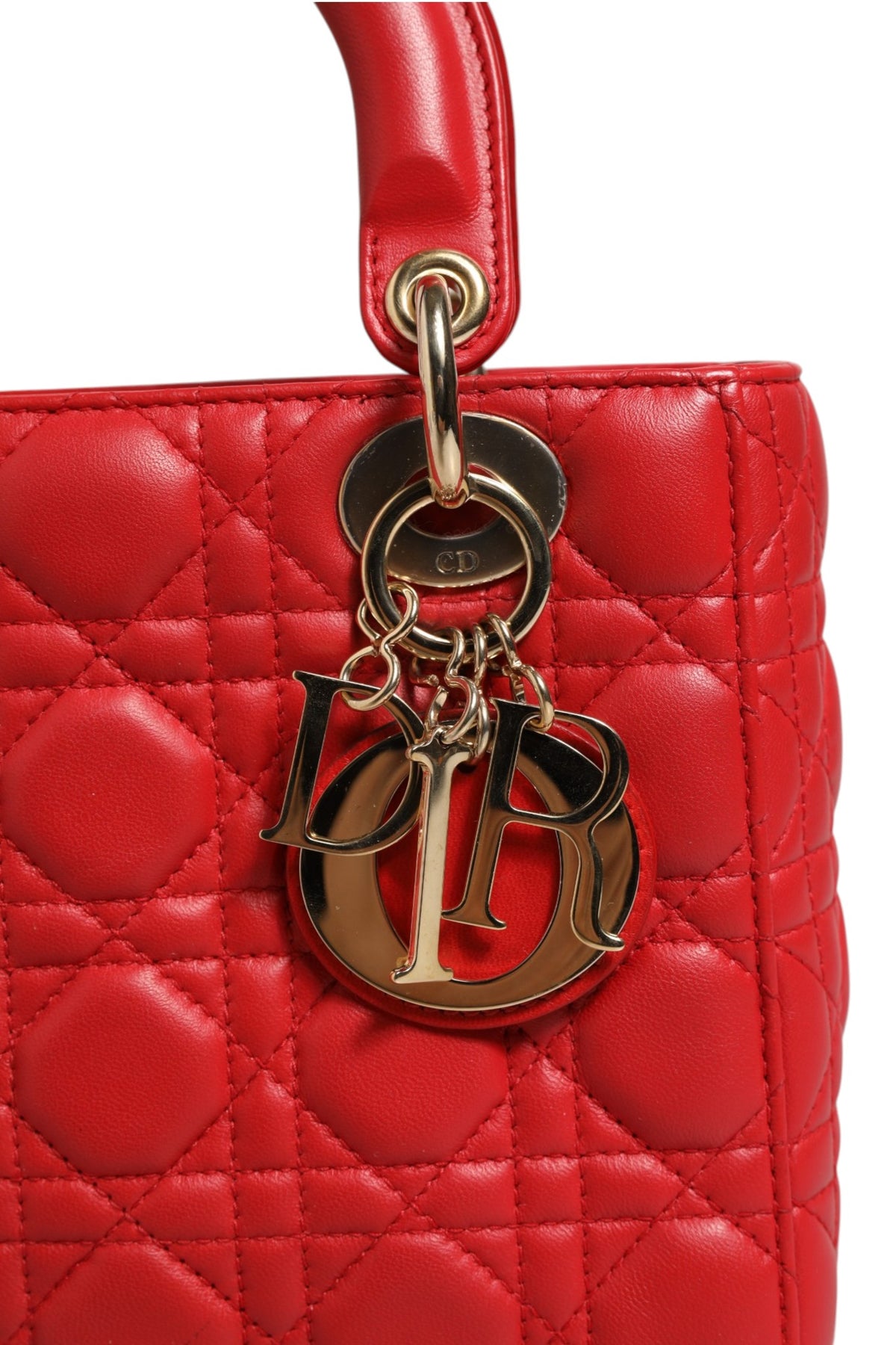 Christian Dior Lady Dior Cannage Leather Women's Handbag (Pre-Owned)