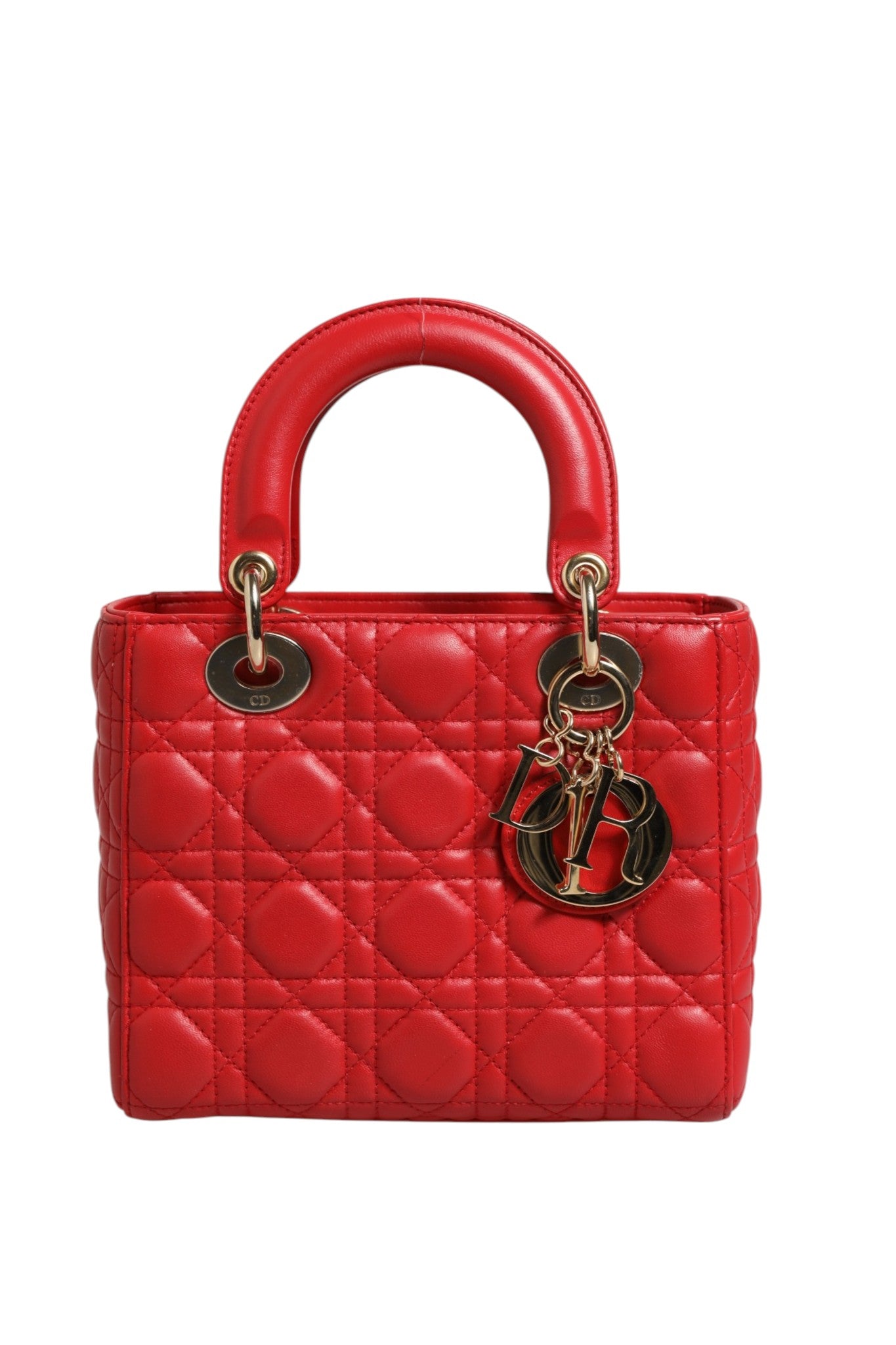 Christian Dior Lady Dior Cannage Leather Women's Handbag (Pre-Owned)