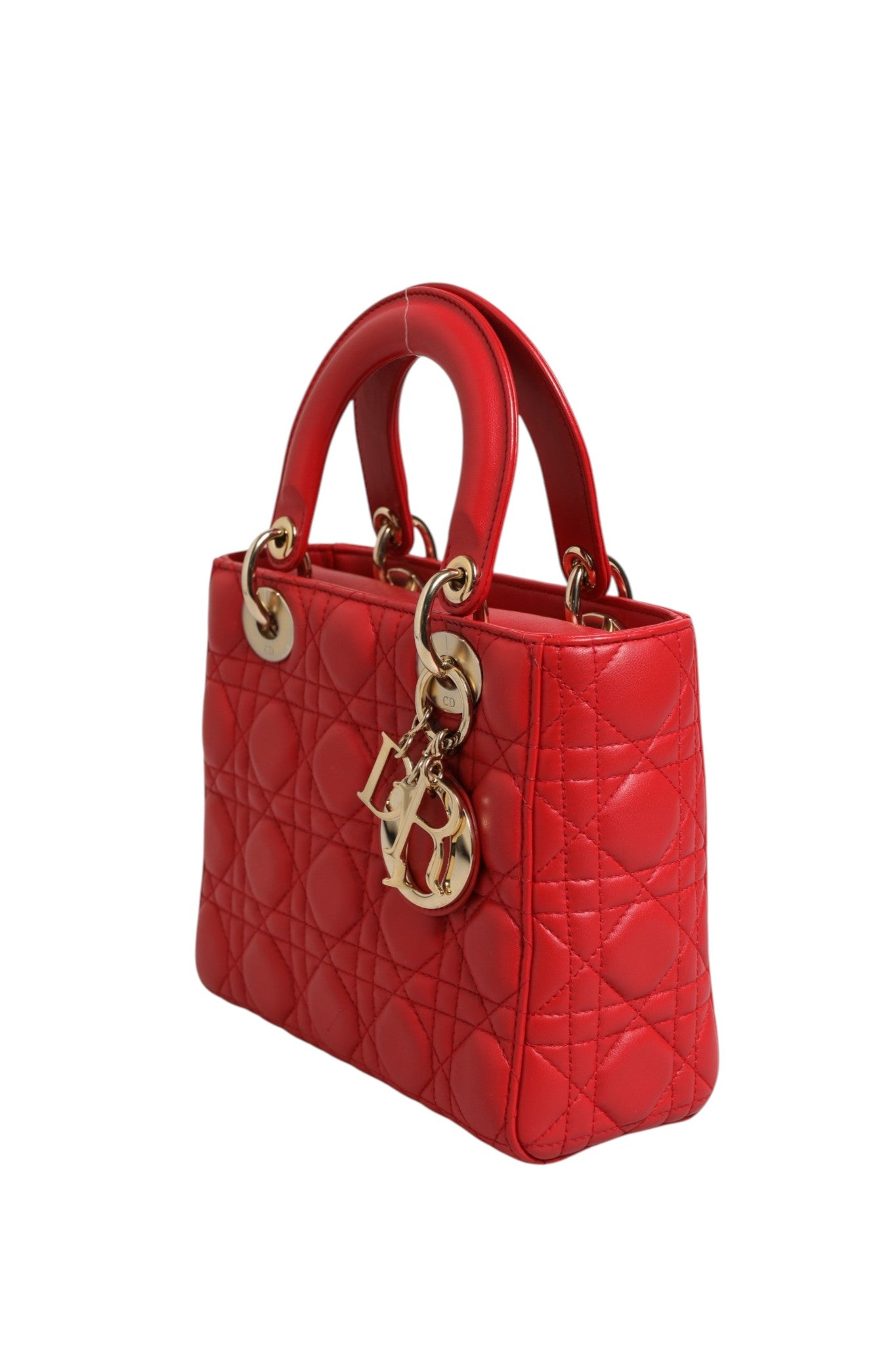 Christian Dior Lady Dior Cannage Leather Women's Handbag (Pre-Owned)