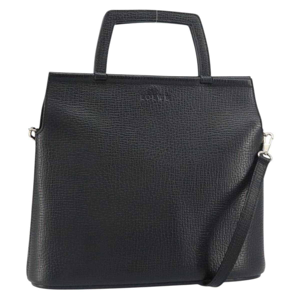Loewe Vintage Leather Black Leather Handbag (Pre-Owned)