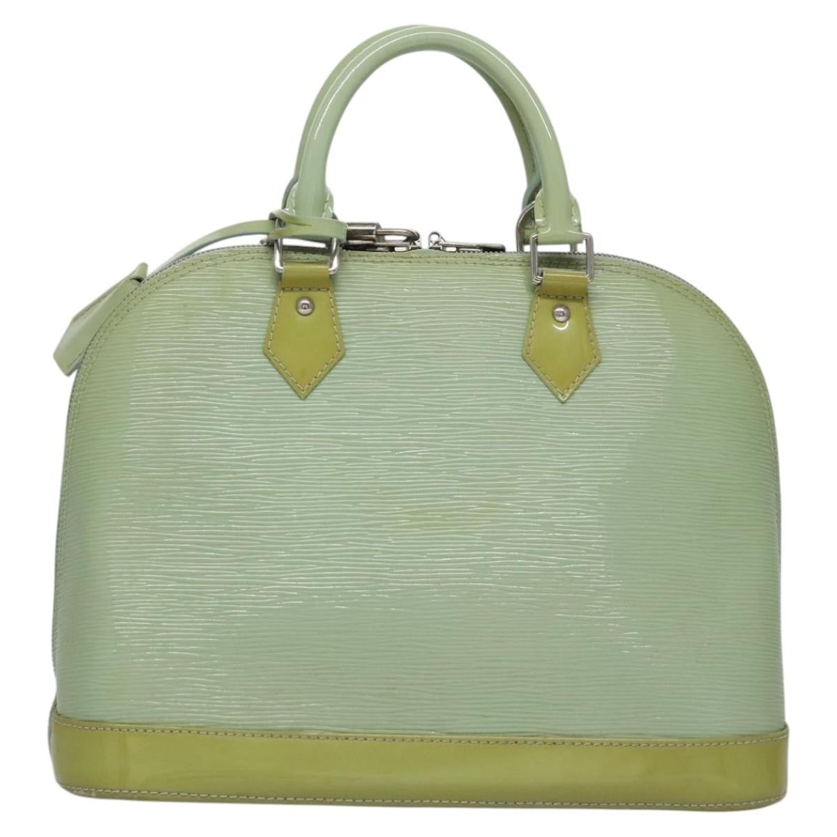 Louis Vuitton Alma Electric Epi Leather Green Patent_Leather Handbag (Pre-Owned)