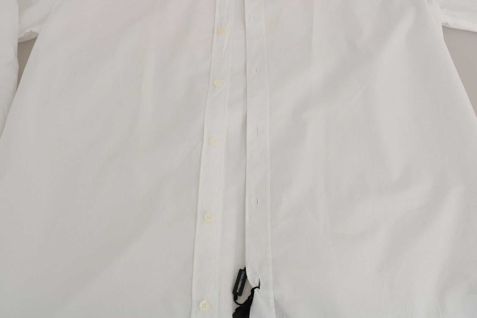 Dolce & Gabbana White 100% Cotton GOLD Slim Dress Men's Shirt