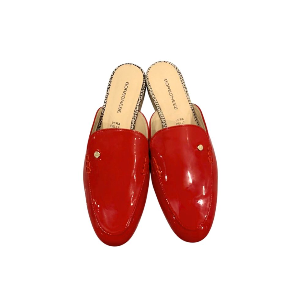 Borbonese Red Leather Women Women's Sandal