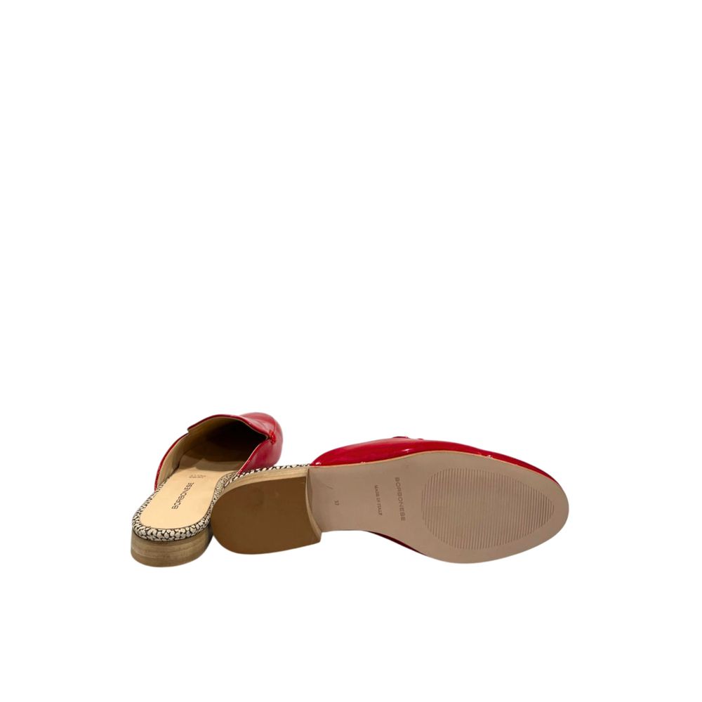 Borbonese Red Leather Women Women's Sandal
