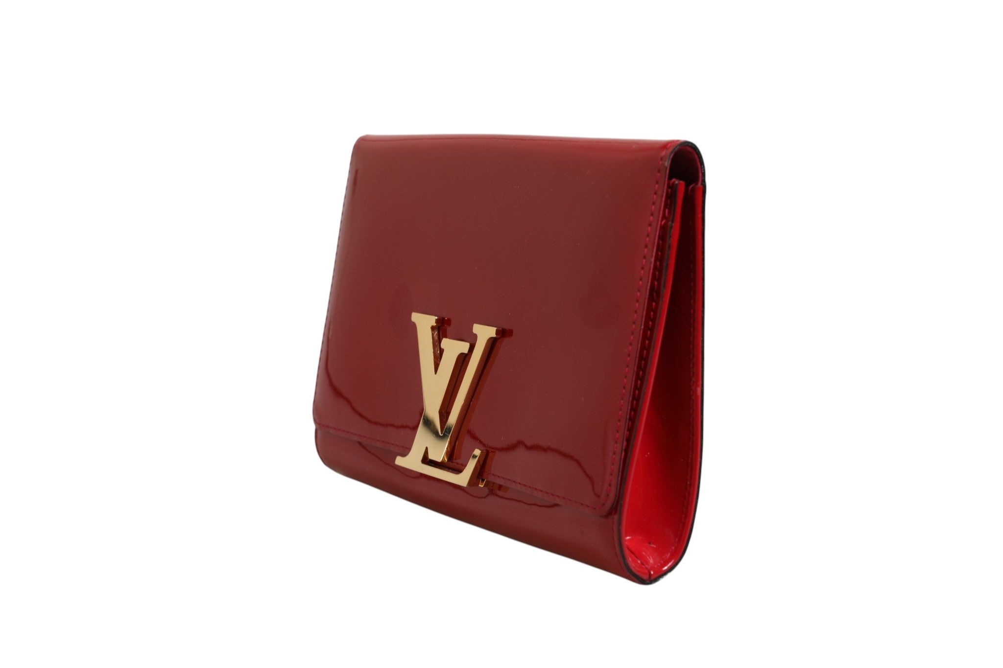 Louis Vuitton Louise PM Red Patent Leather Wallet On Women's Chain (Pre-Owned)