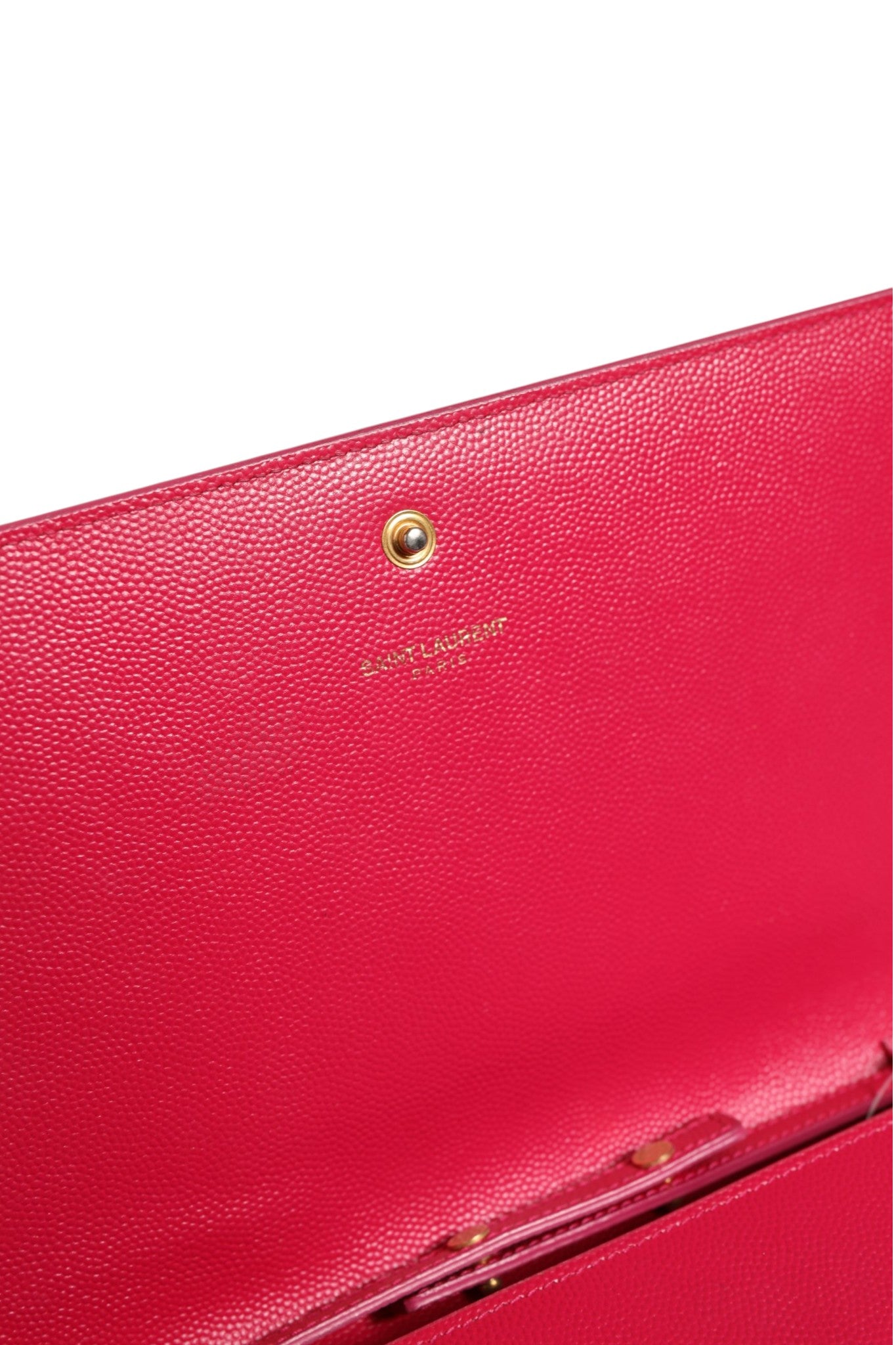 Saint Laurent Red Leather Monogram Wallet on Women's Chain (Pre-Owned)