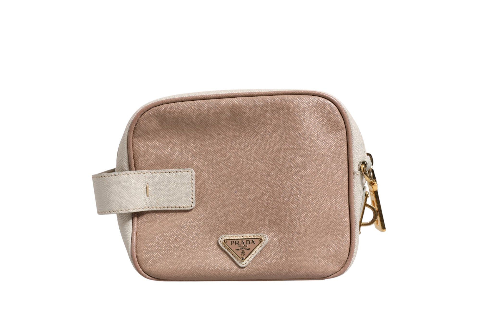 Prada Clay Gray Small Leather Shoulder Women's Bag (Pre-Owned)