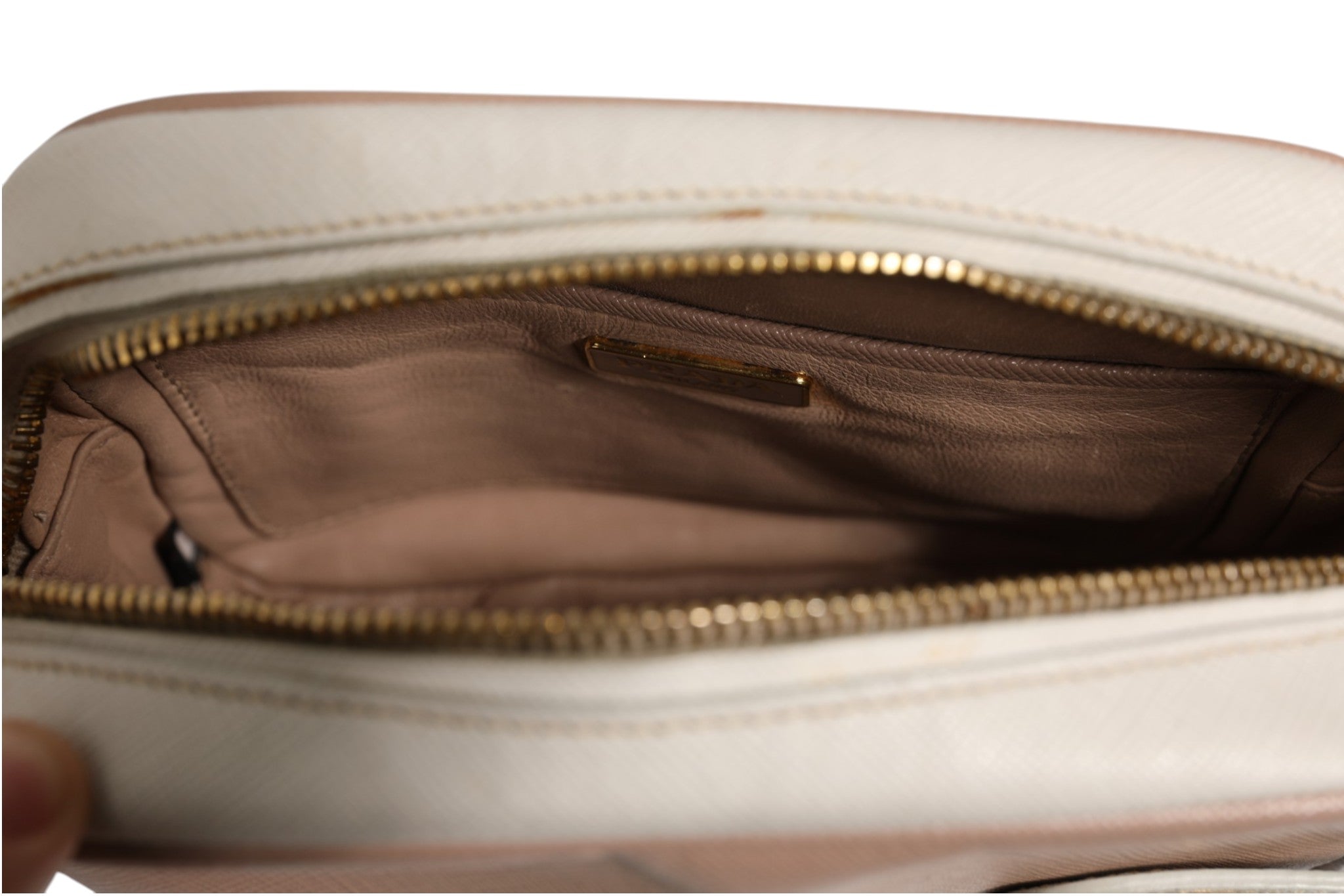 Prada Clay Gray Small Leather Shoulder Women's Bag (Pre-Owned)