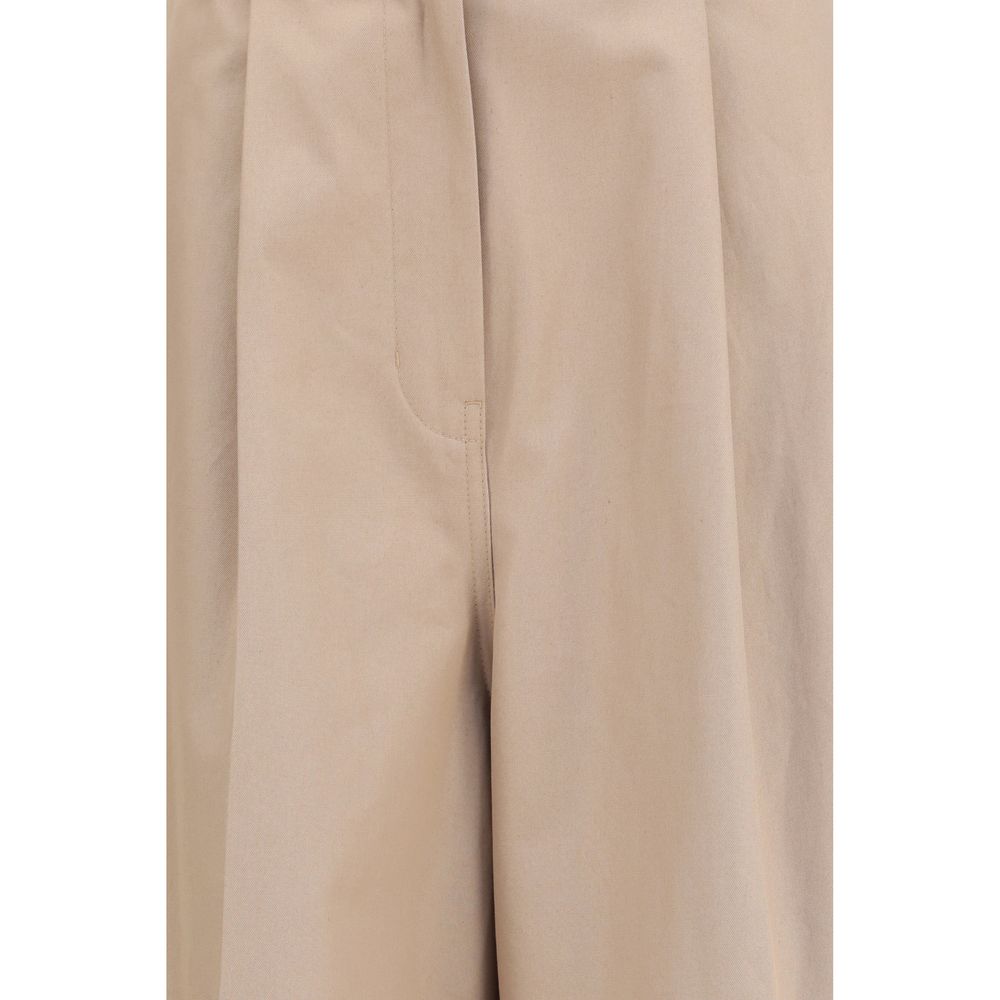 Balenciaga Beige Cotton Flared Women's Pants