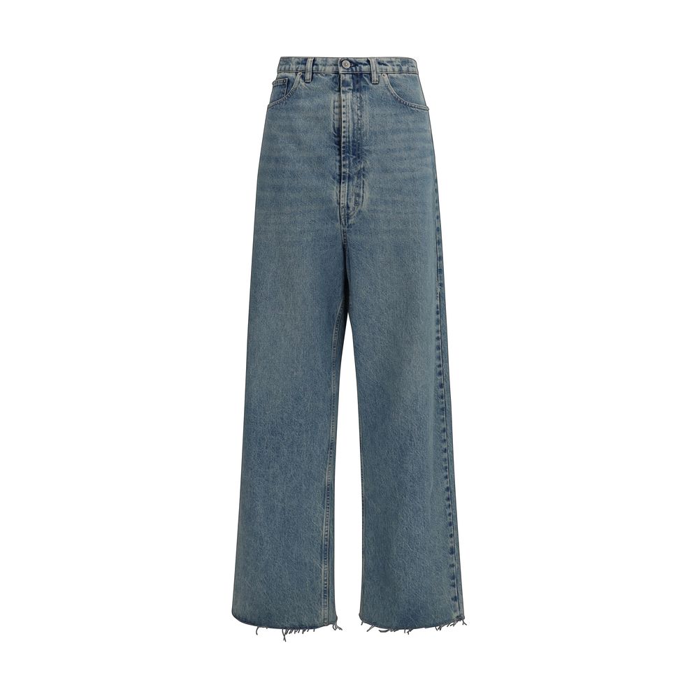 Maison Margiela Blue Cotton High-Waisted Women's Jean