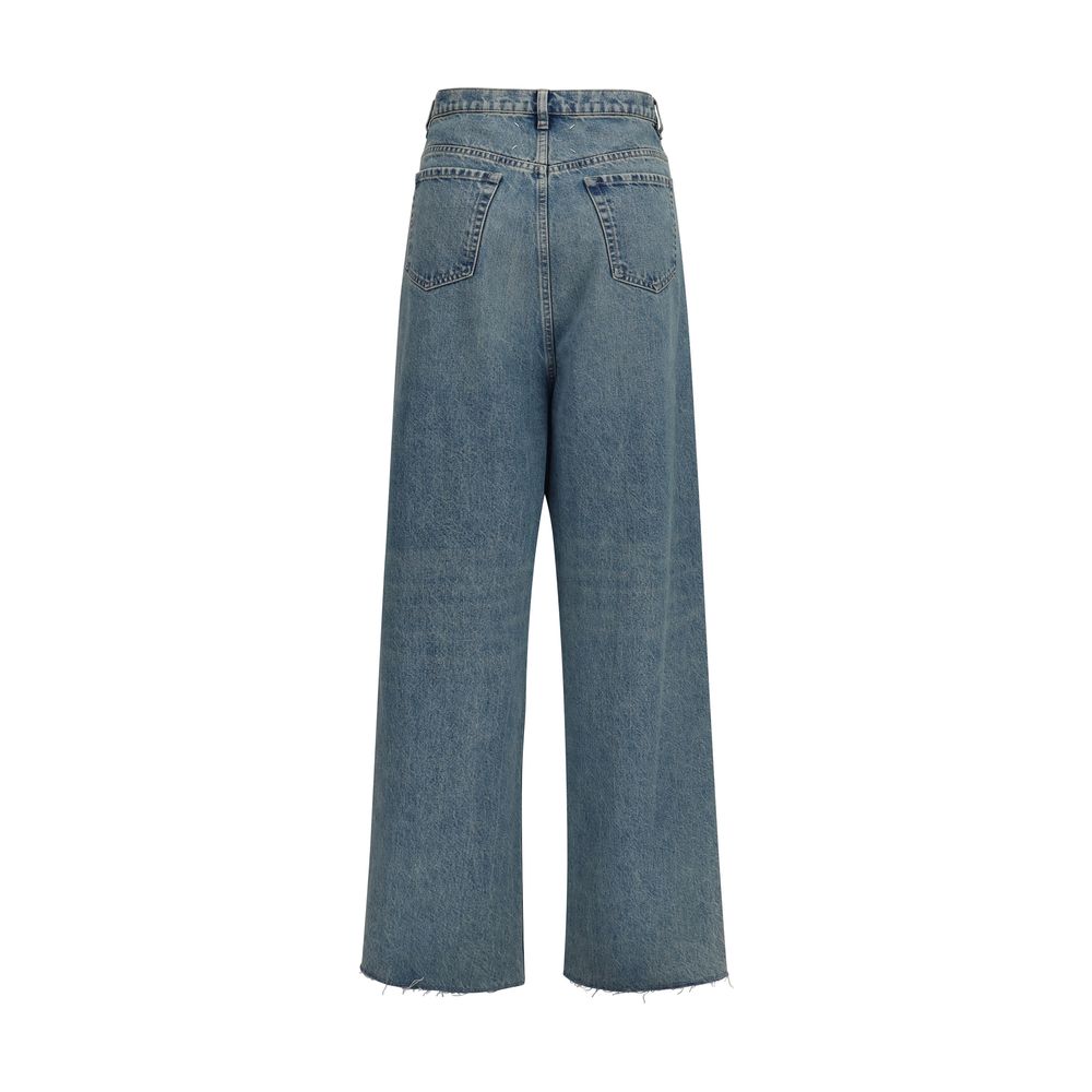 Maison Margiela Blue Cotton High-Waisted Women's Jean