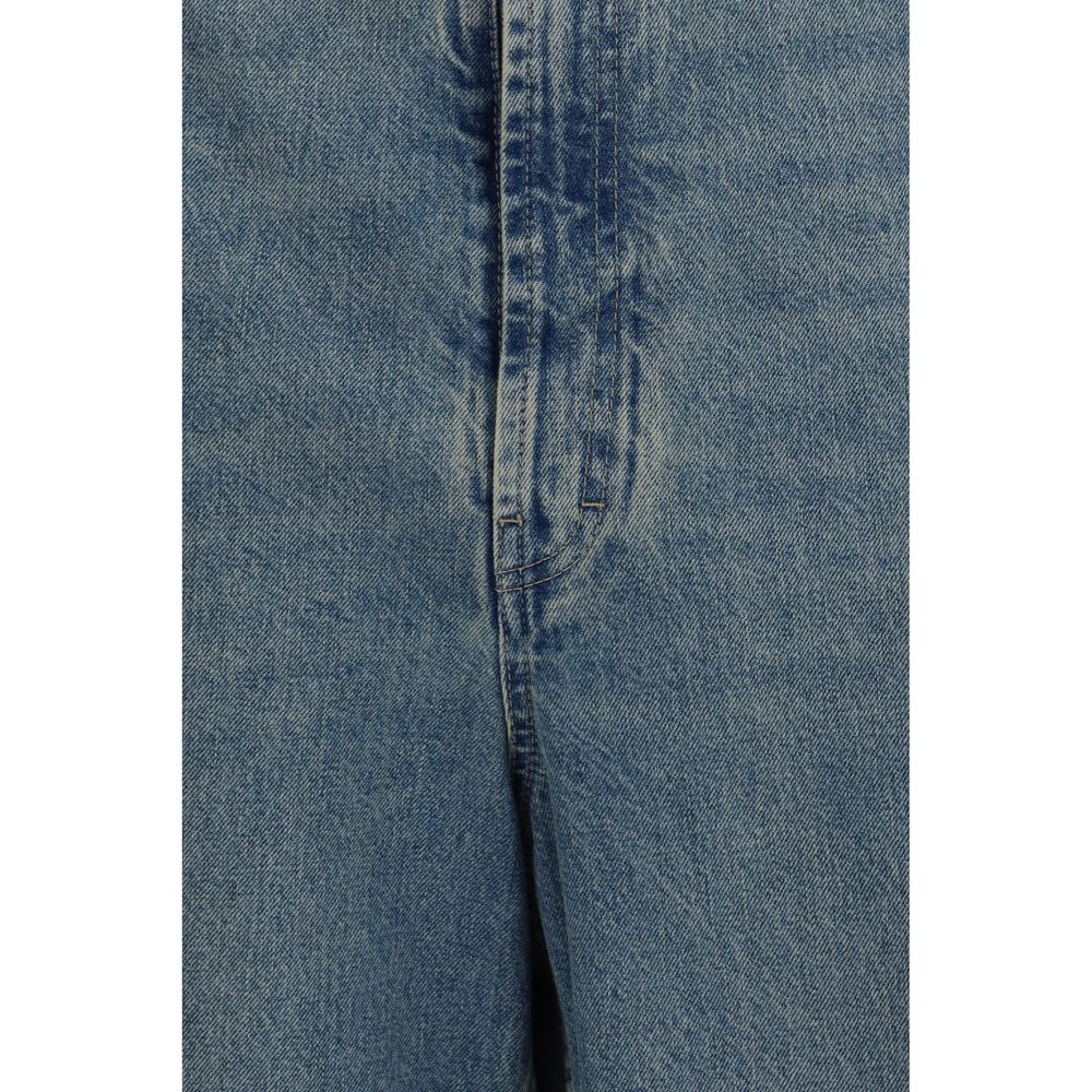 Maison Margiela Blue Cotton High-Waisted Women's Jean