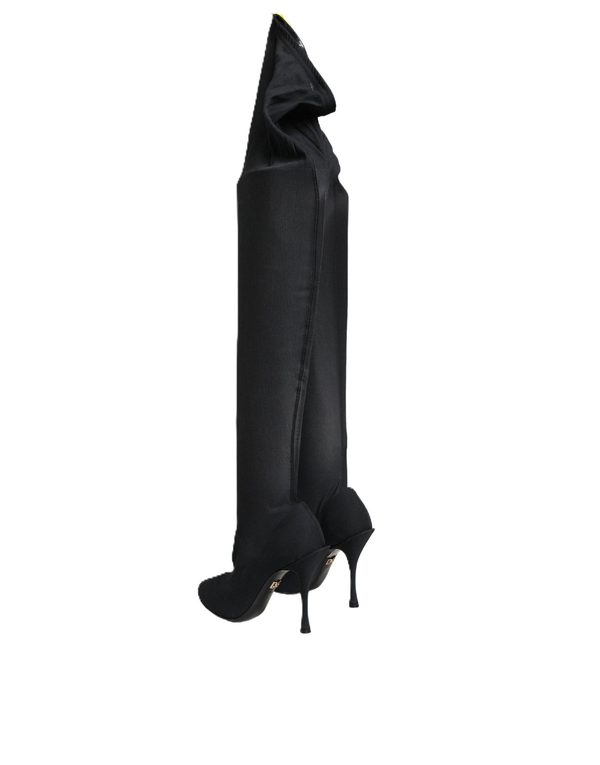 Dolce & Gabbana Black Stretch Socks Knee High Boots Women's Shoes