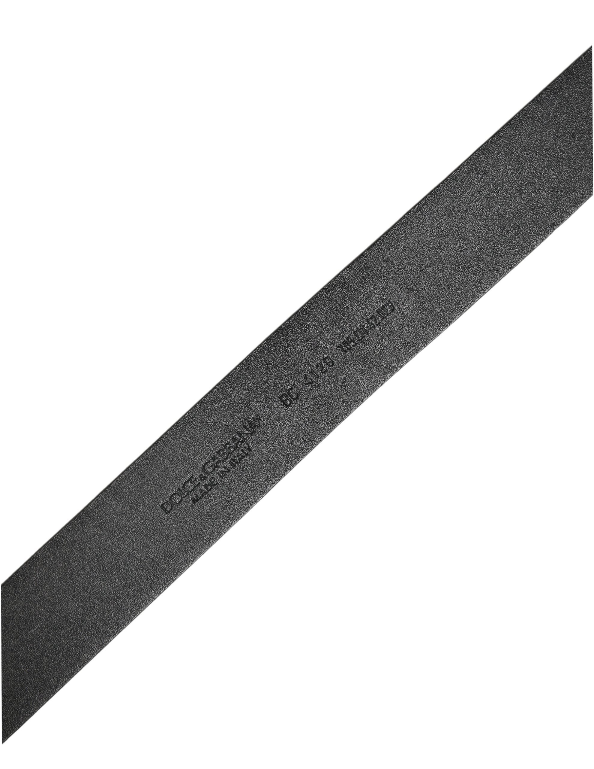 Dolce & Gabbana Black Leather Prince Crown Logo Buckle Men's Belt