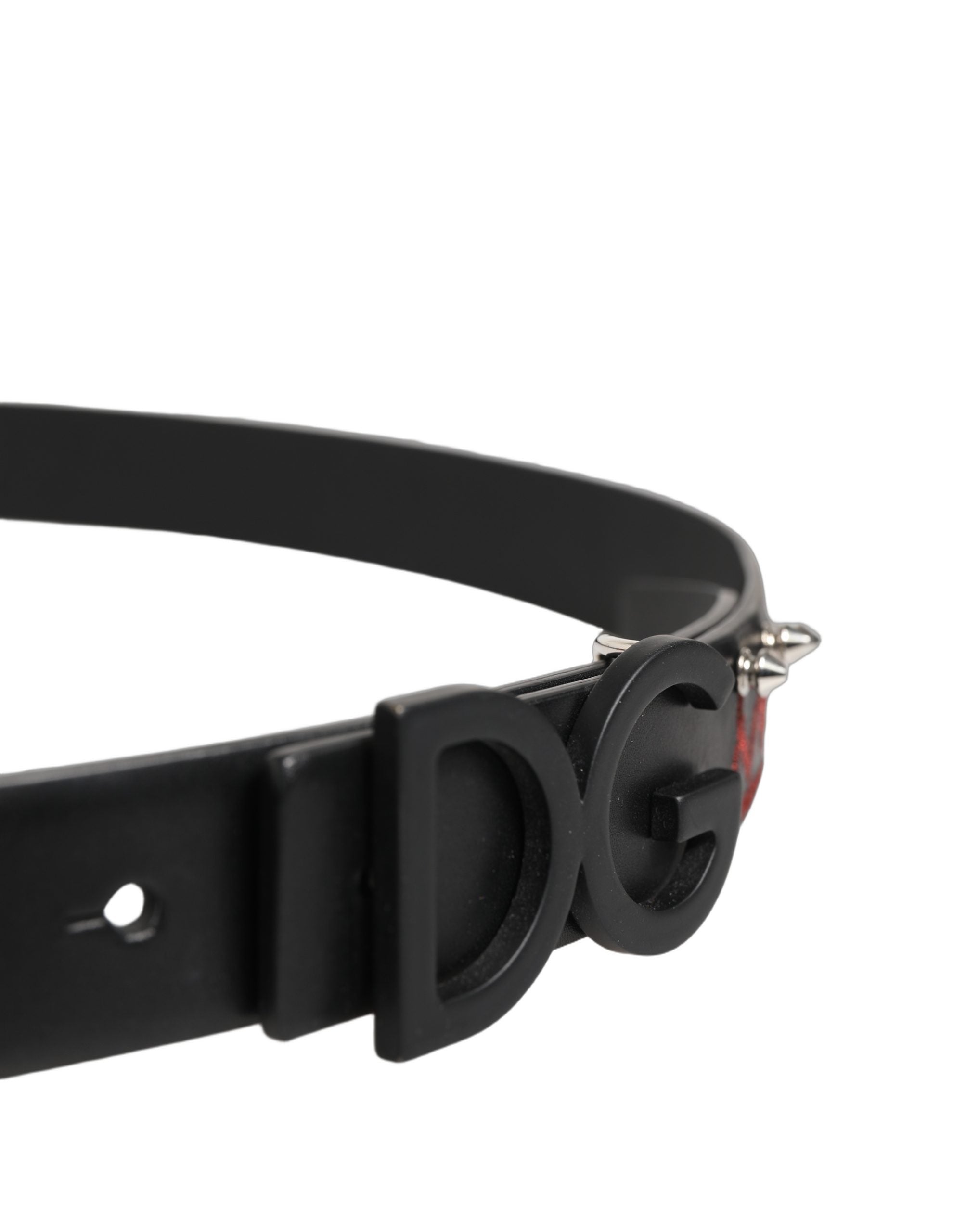 Dolce & Gabbana Black Leather Prince Crown Logo Buckle Men's Belt