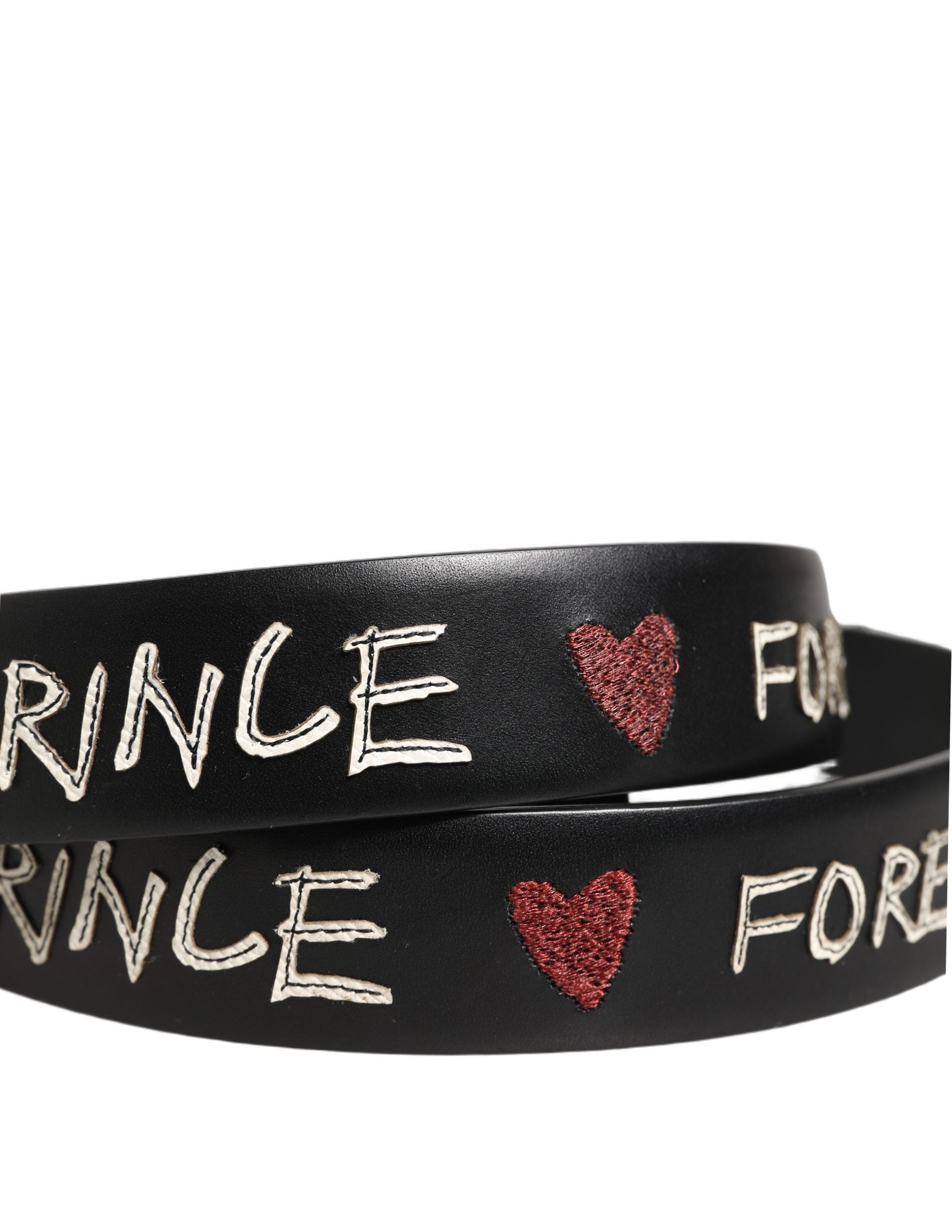 Dolce & Gabbana Black Leather Prince Crown Logo Buckle Men's Belt