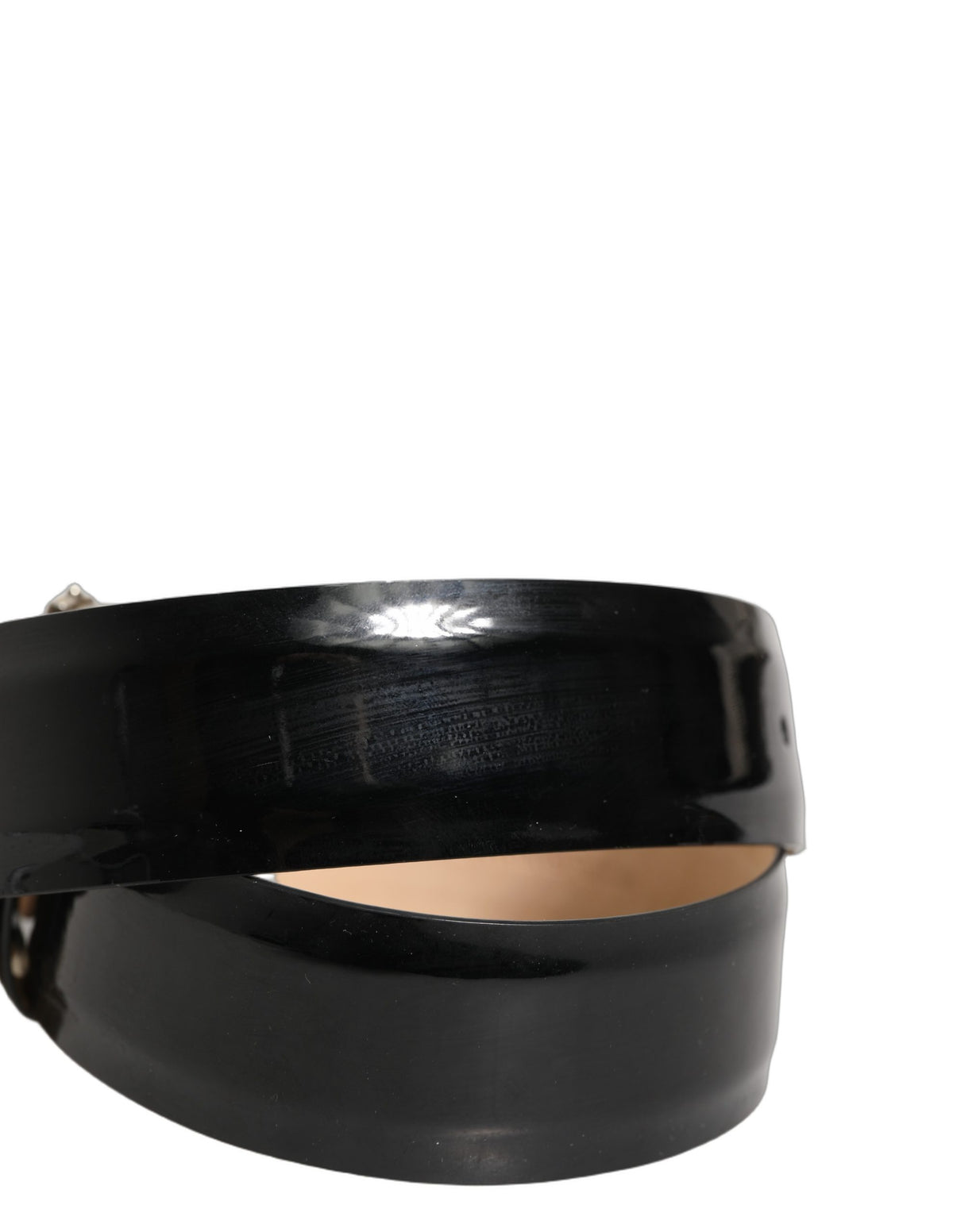 Dolce & Gabbana Black Leather Crystal Metal Buckle Women's Belt