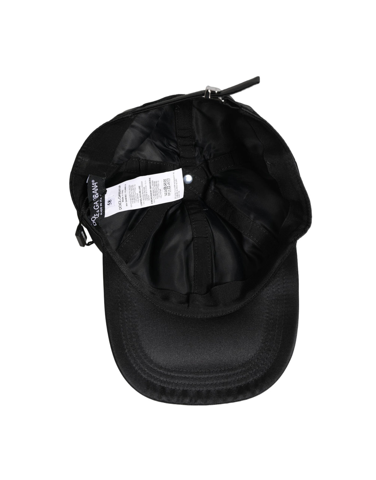 Dolce & Gabbana Men Black Velvet Animal Ears Baseball Cap Men's Hat