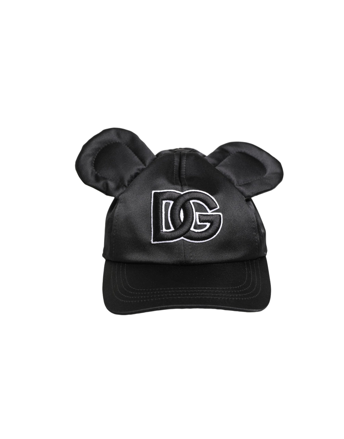 Dolce & Gabbana Men Black Velvet Animal Ears Baseball Cap Men's Hat