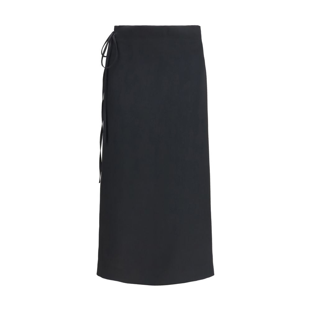 Calvin Klein Black Viscose Long Women's Skirt