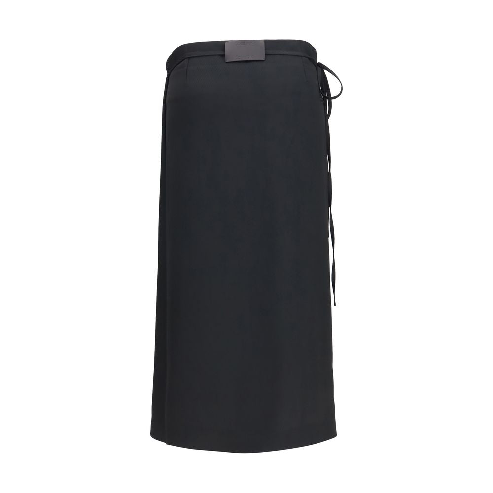 Calvin Klein Black Viscose Long Women's Skirt