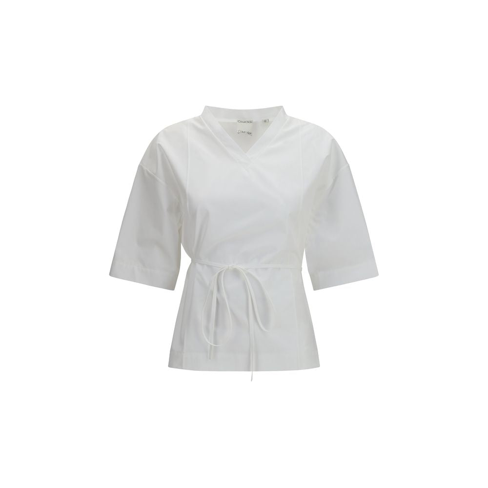 Calvin Klein White Cotton Shortsleeve Women's Shirt