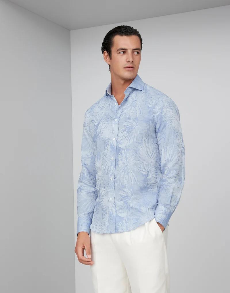 Brunello Cucinelli Blue Cotton Men's Shirt