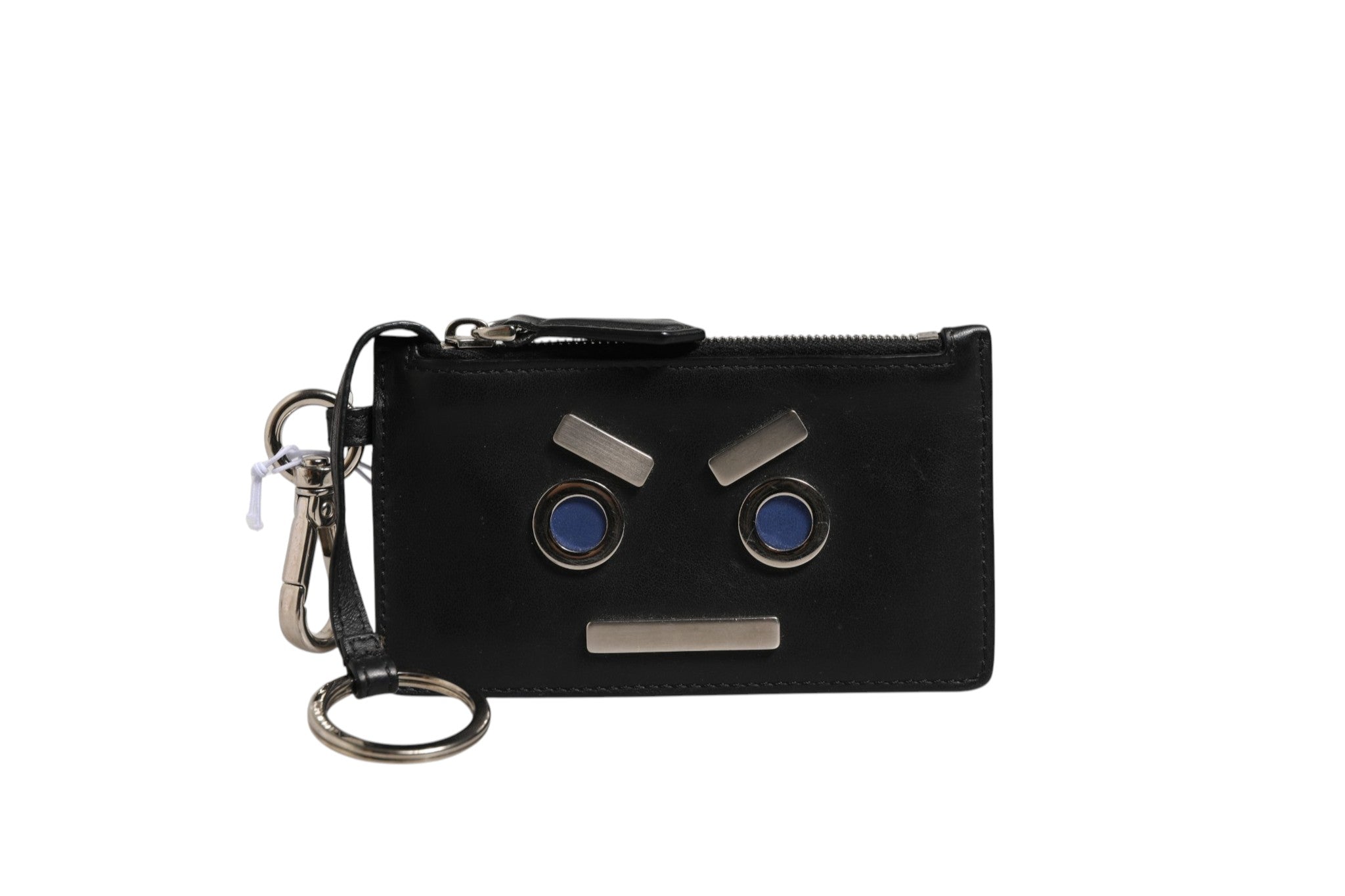 Fendi Vitello Liberty Studded Coin Pouch Key Case Women's Ardesia (Pre-Owned)