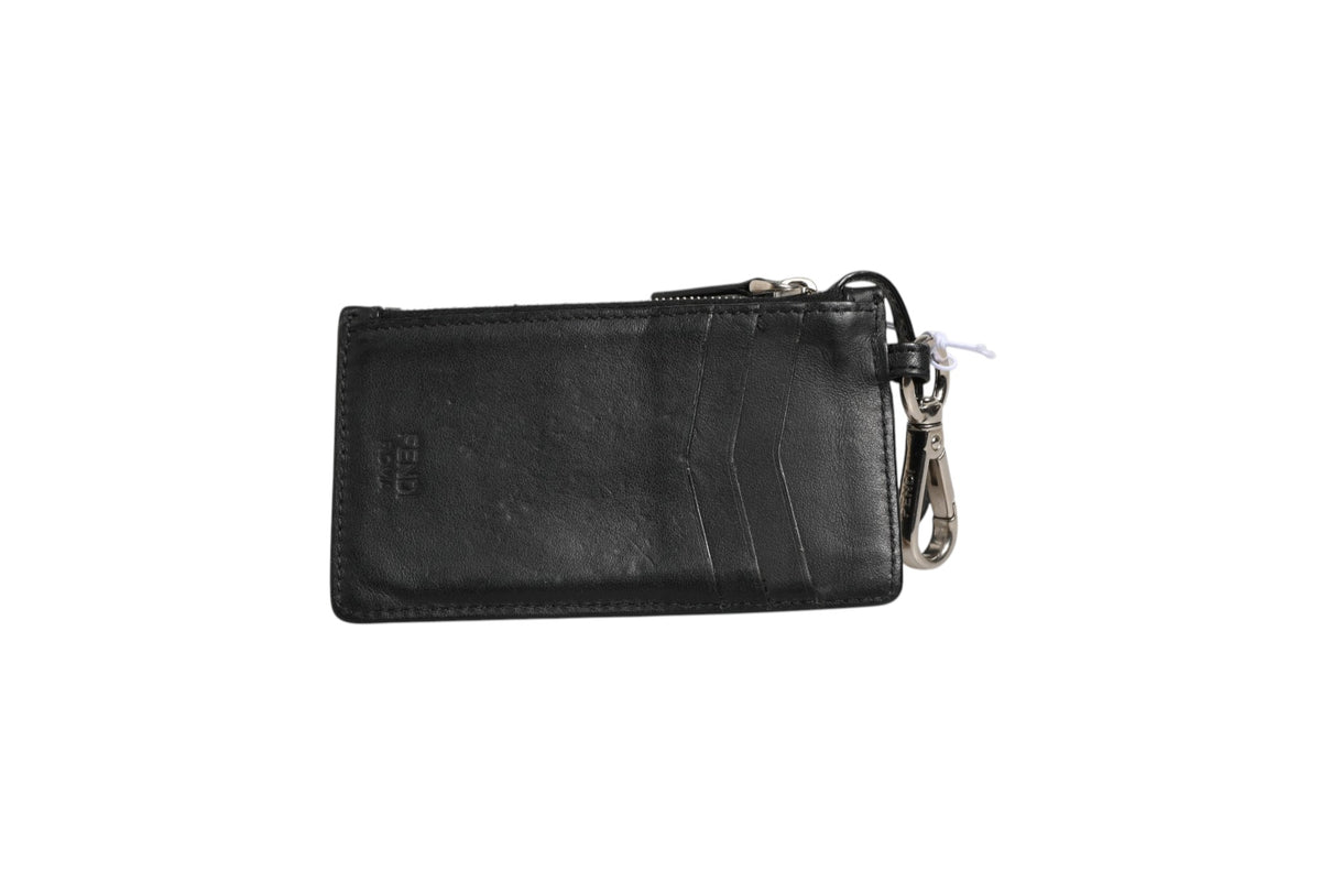 Fendi Vitello Liberty Studded Coin Pouch Key Case Women's Ardesia (Pre-Owned)