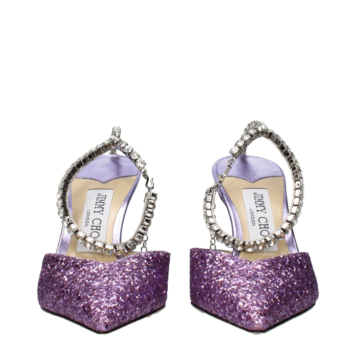 Jimmy Choo Purple Plastic Stiletto Heel Women's Sandals