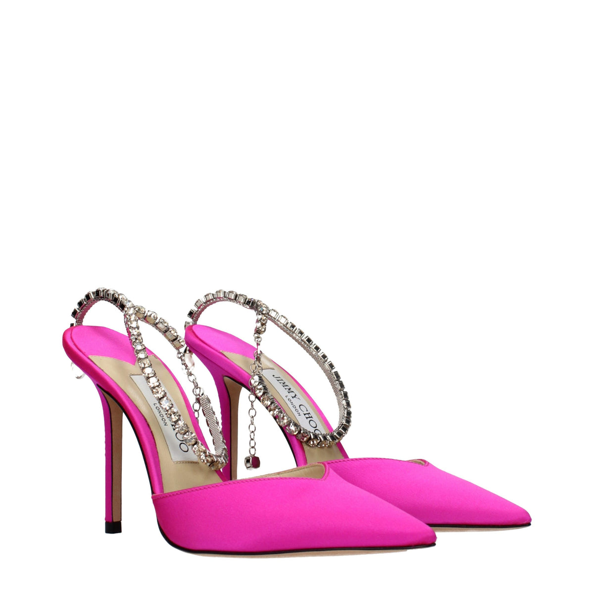 Jimmy Choo Pink Satin Stiletto Heel Women's Sandals