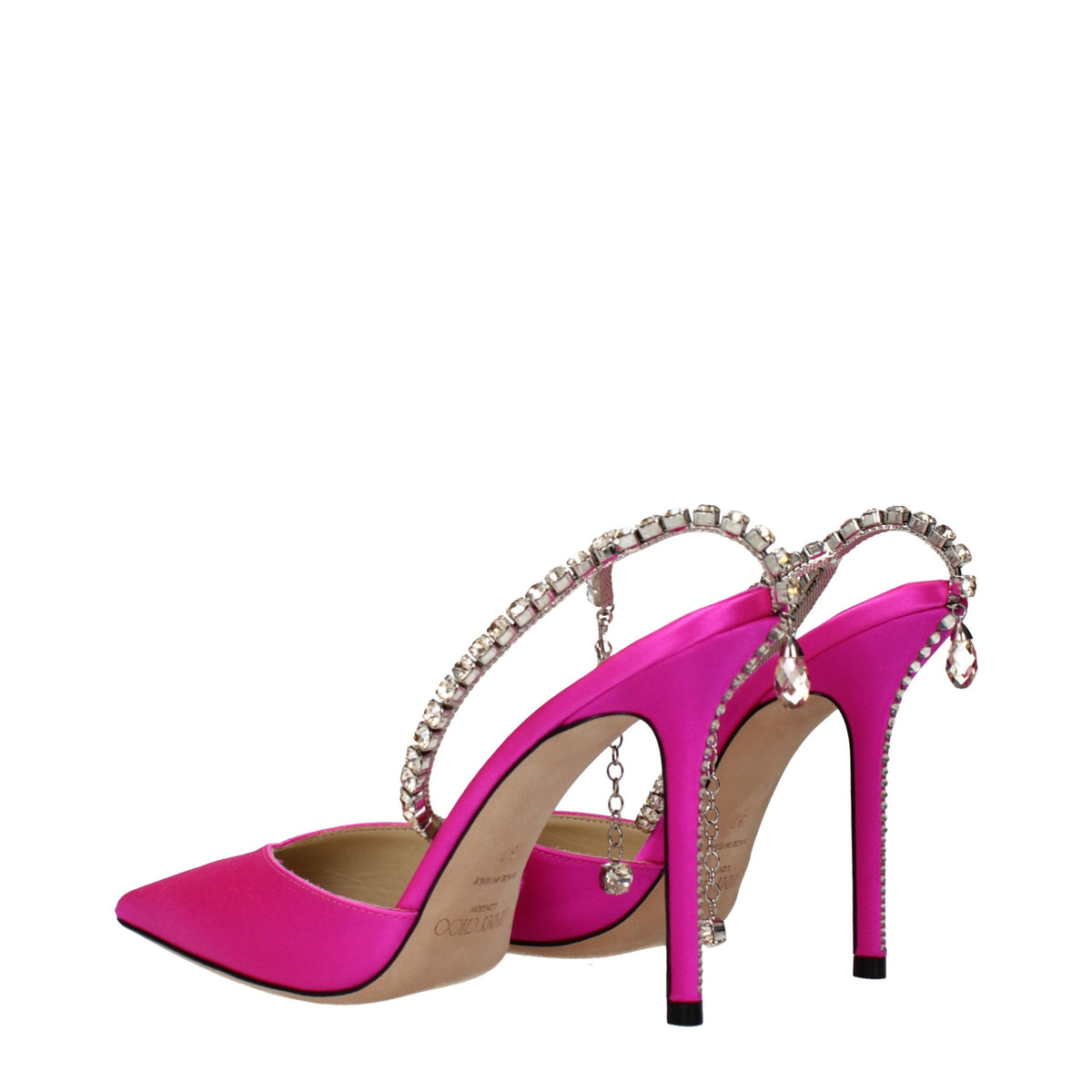 Jimmy Choo Pink Satin Stiletto Heel Women's Sandals