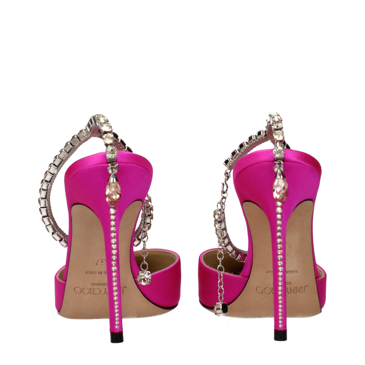 Jimmy Choo Pink Satin Stiletto Heel Women's Sandals