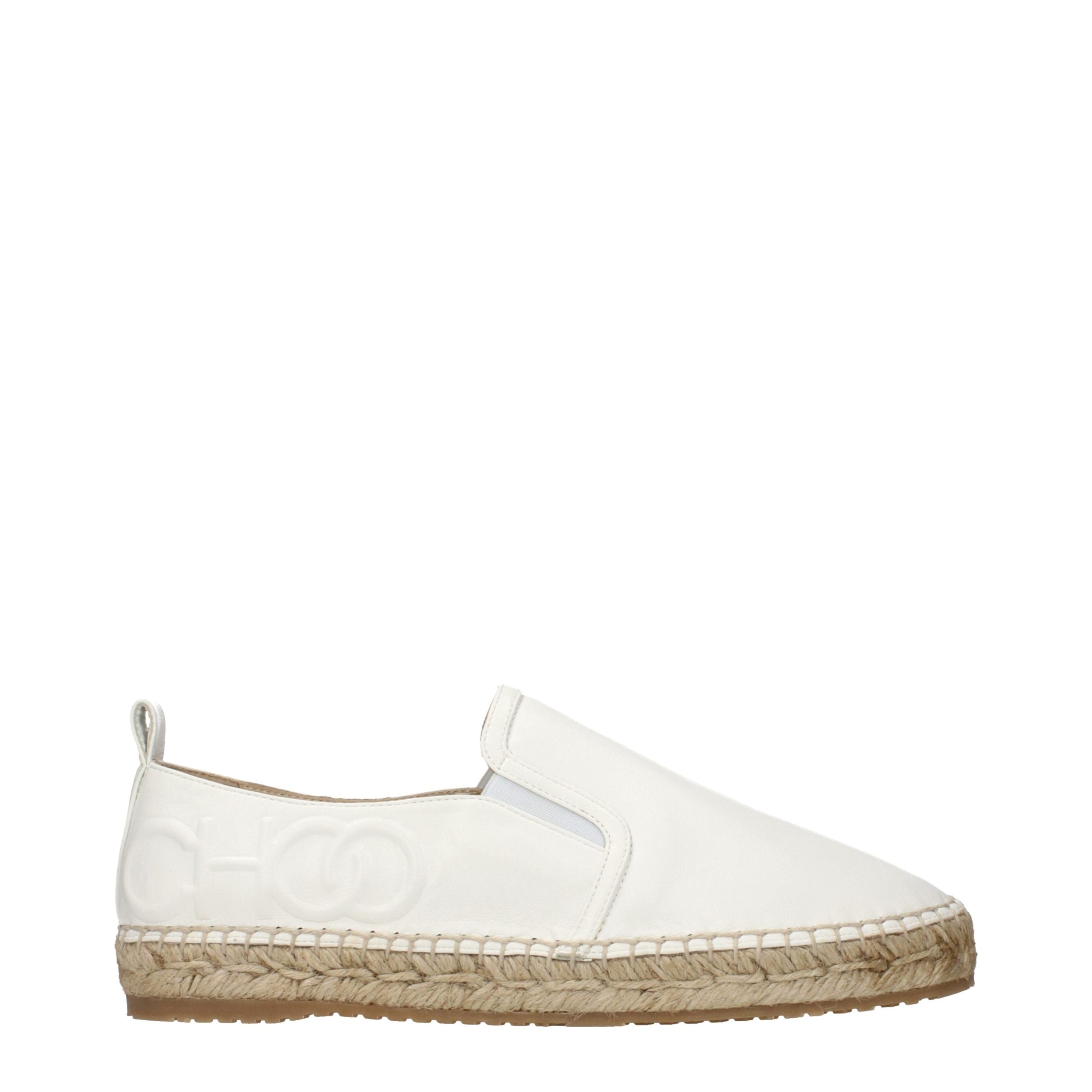 Jimmy Choo White Leather Women's Espadrilles