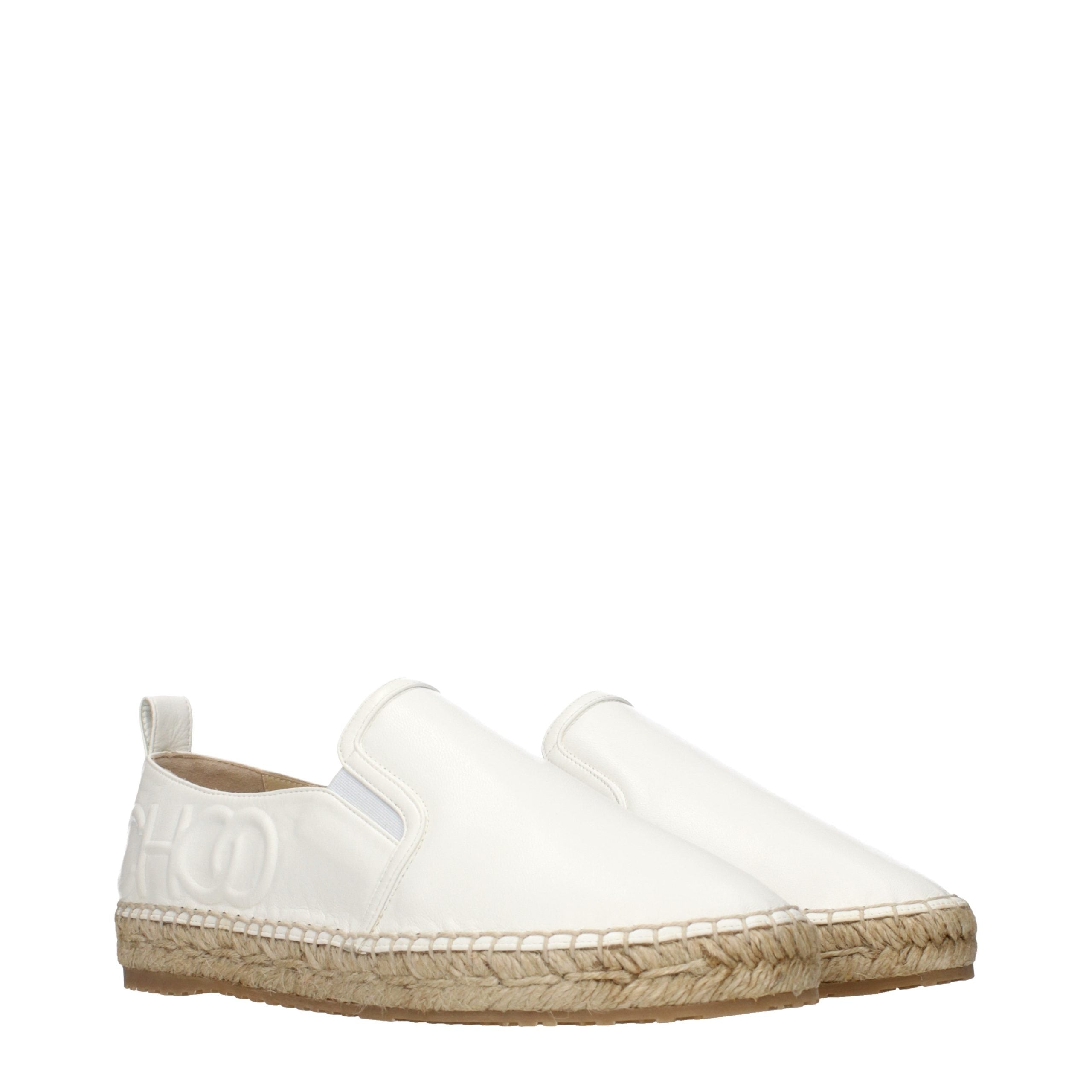 Jimmy Choo White Leather Women's Espadrilles