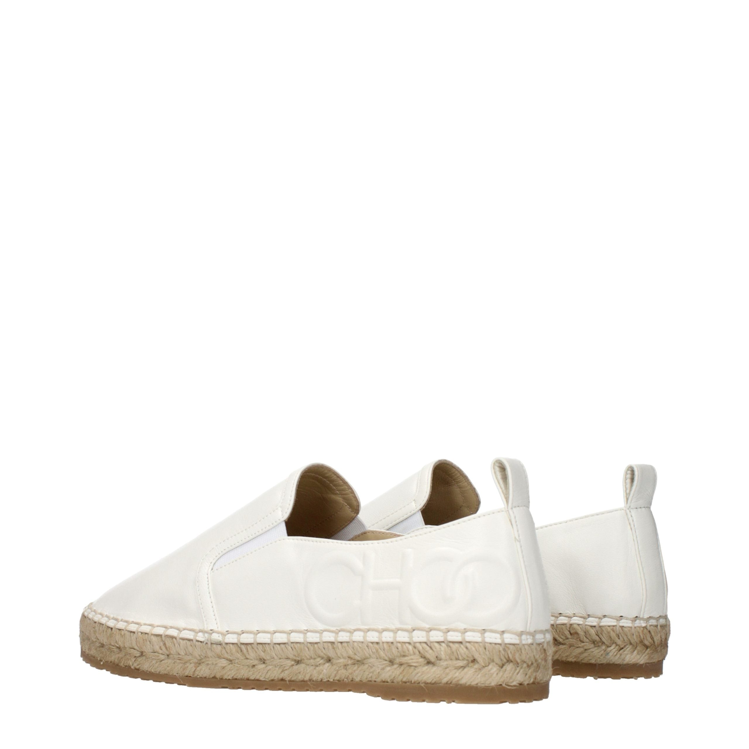 Jimmy Choo White Leather Women's Espadrilles