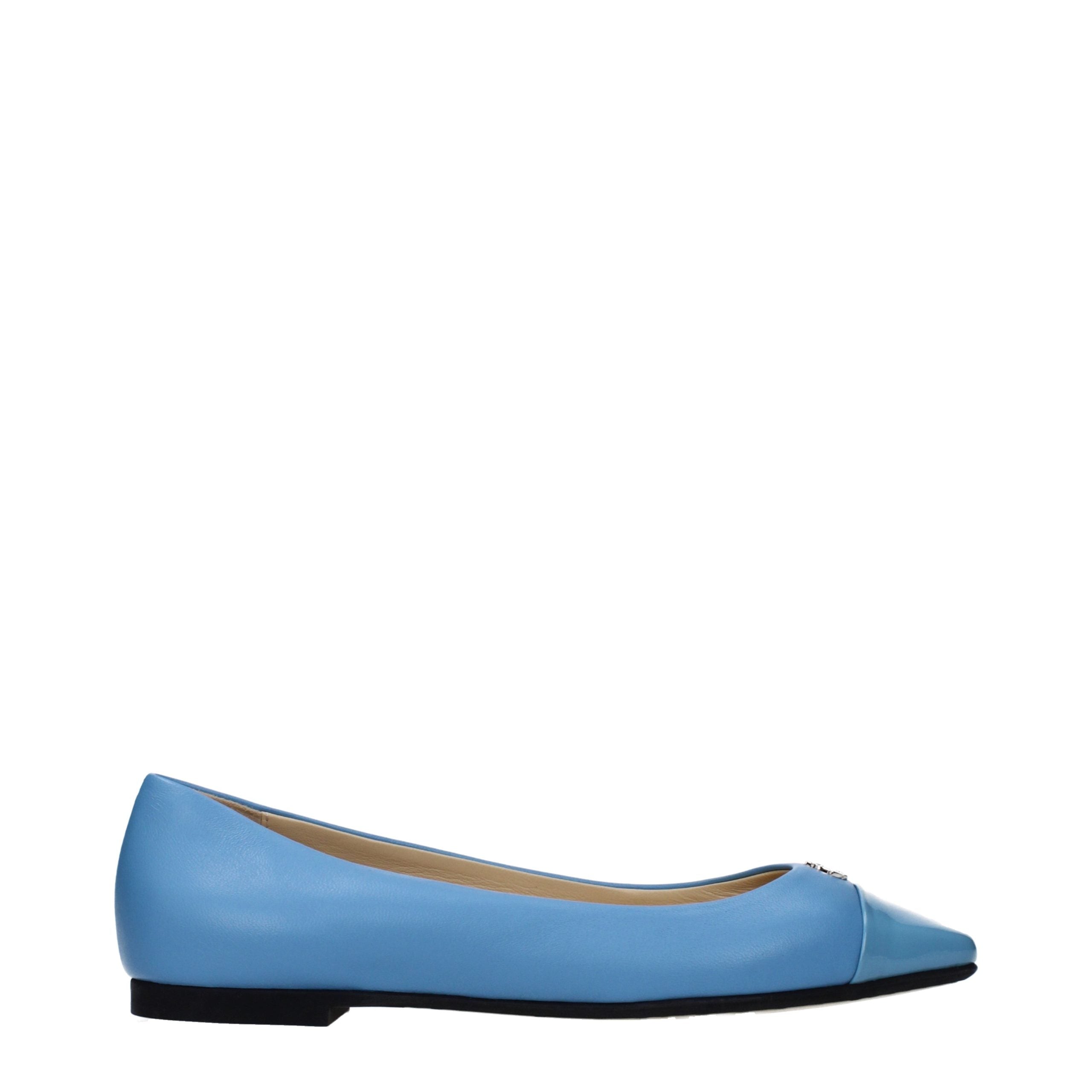 Jimmy Choo Light Blue Leather Ballet Women's Flats