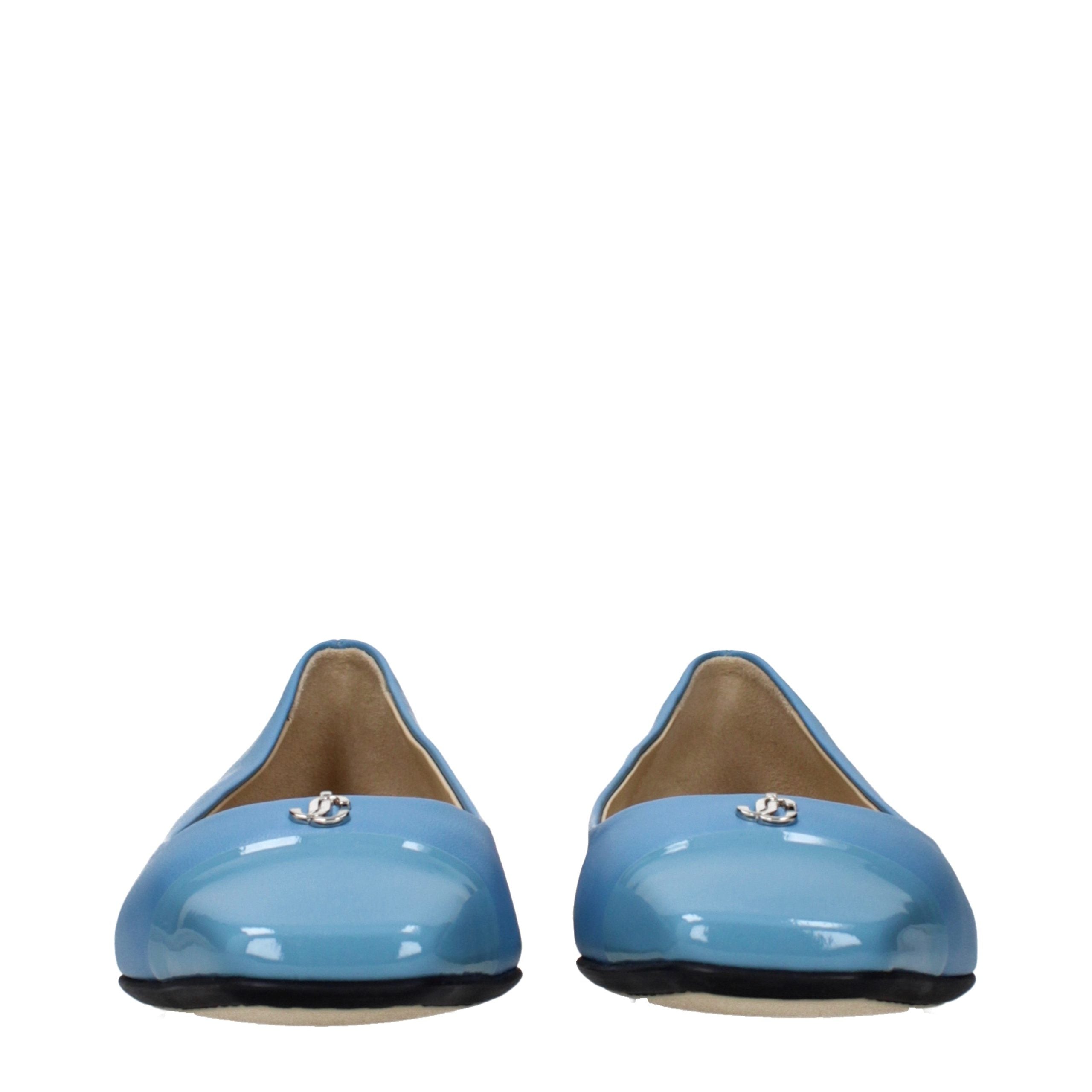 Jimmy Choo Light Blue Leather Ballet Women's Flats