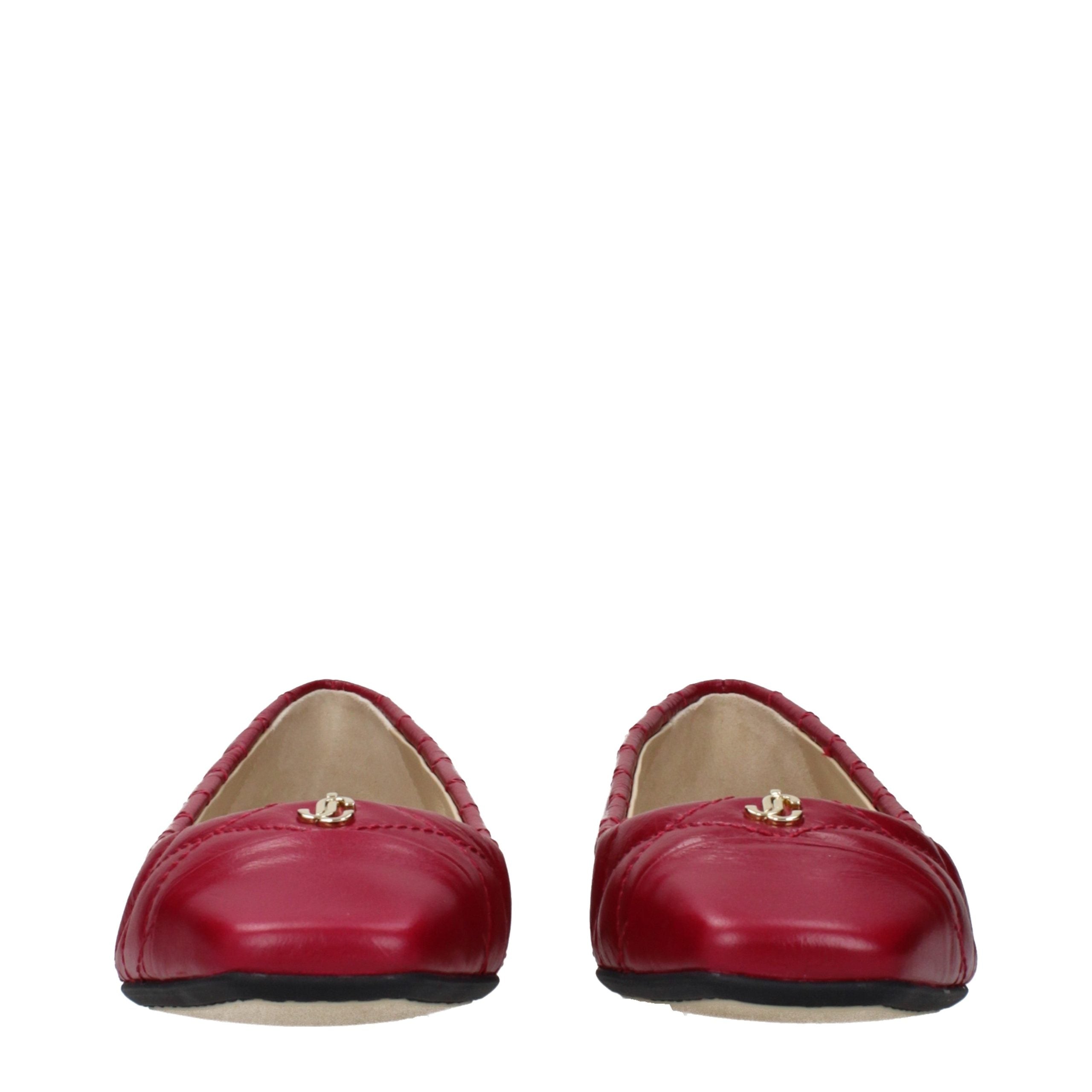 Jimmy Choo Pink Leather Ballet Women's Flats