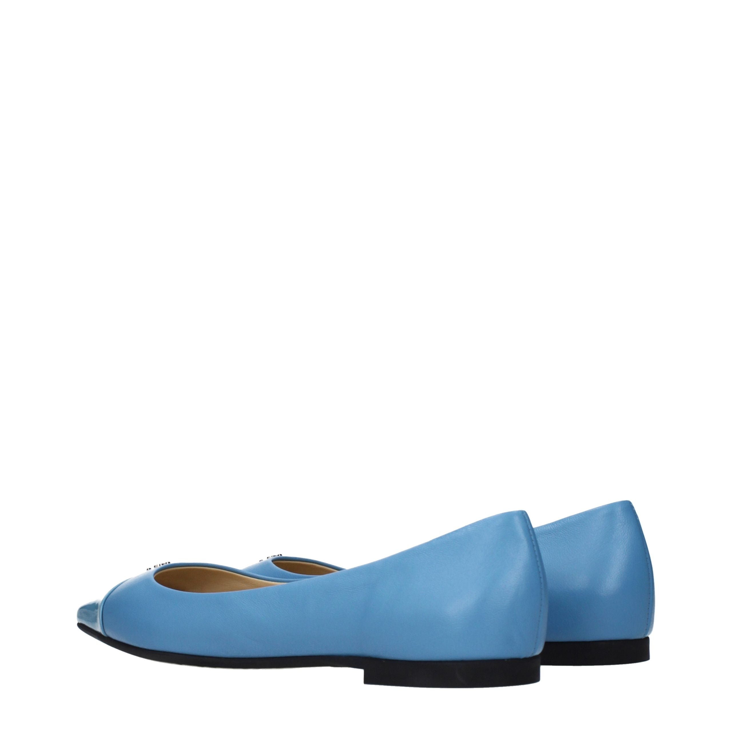 Jimmy Choo Light Blue Leather Ballet Women's Flats