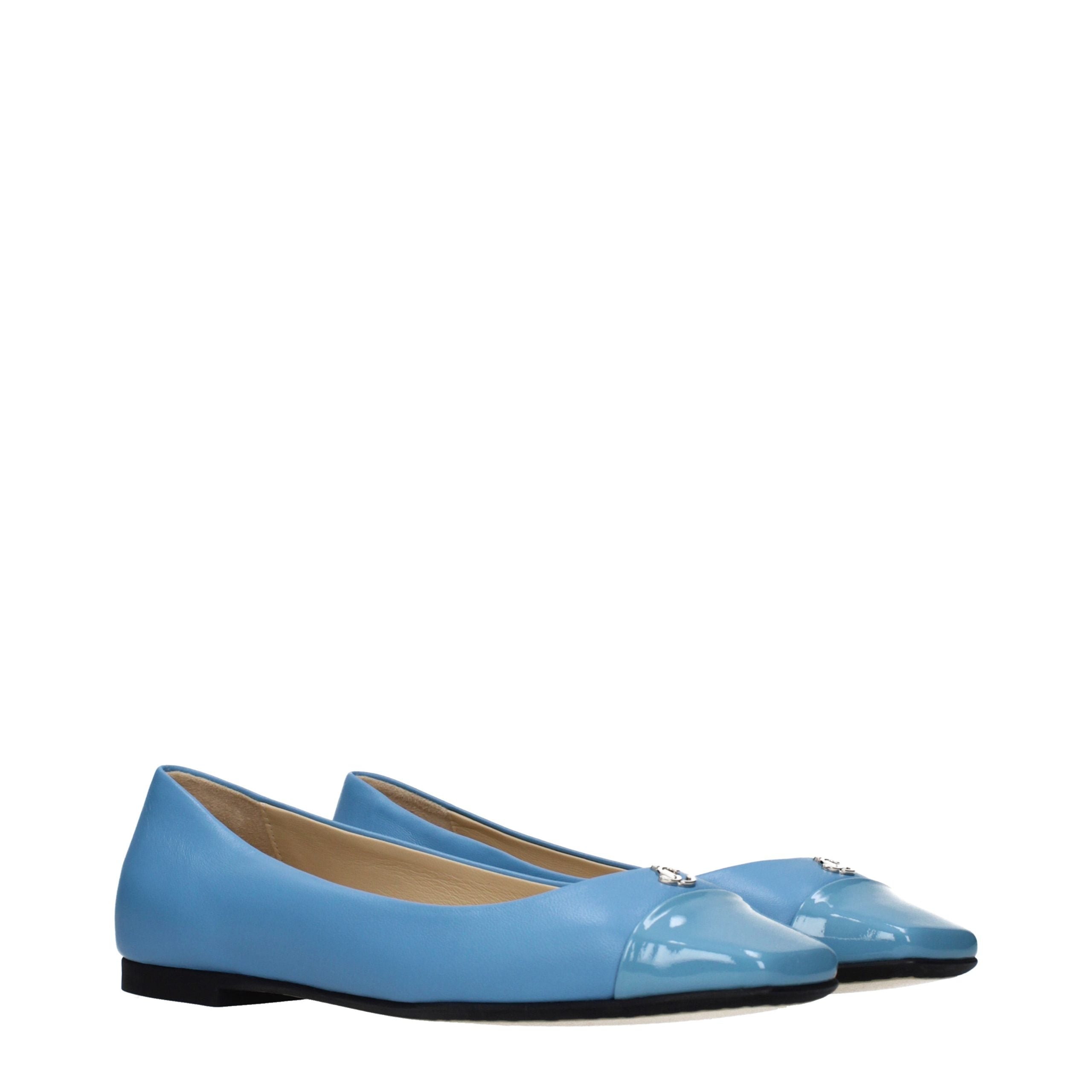 Jimmy Choo Light Blue Leather Ballet Women's Flats
