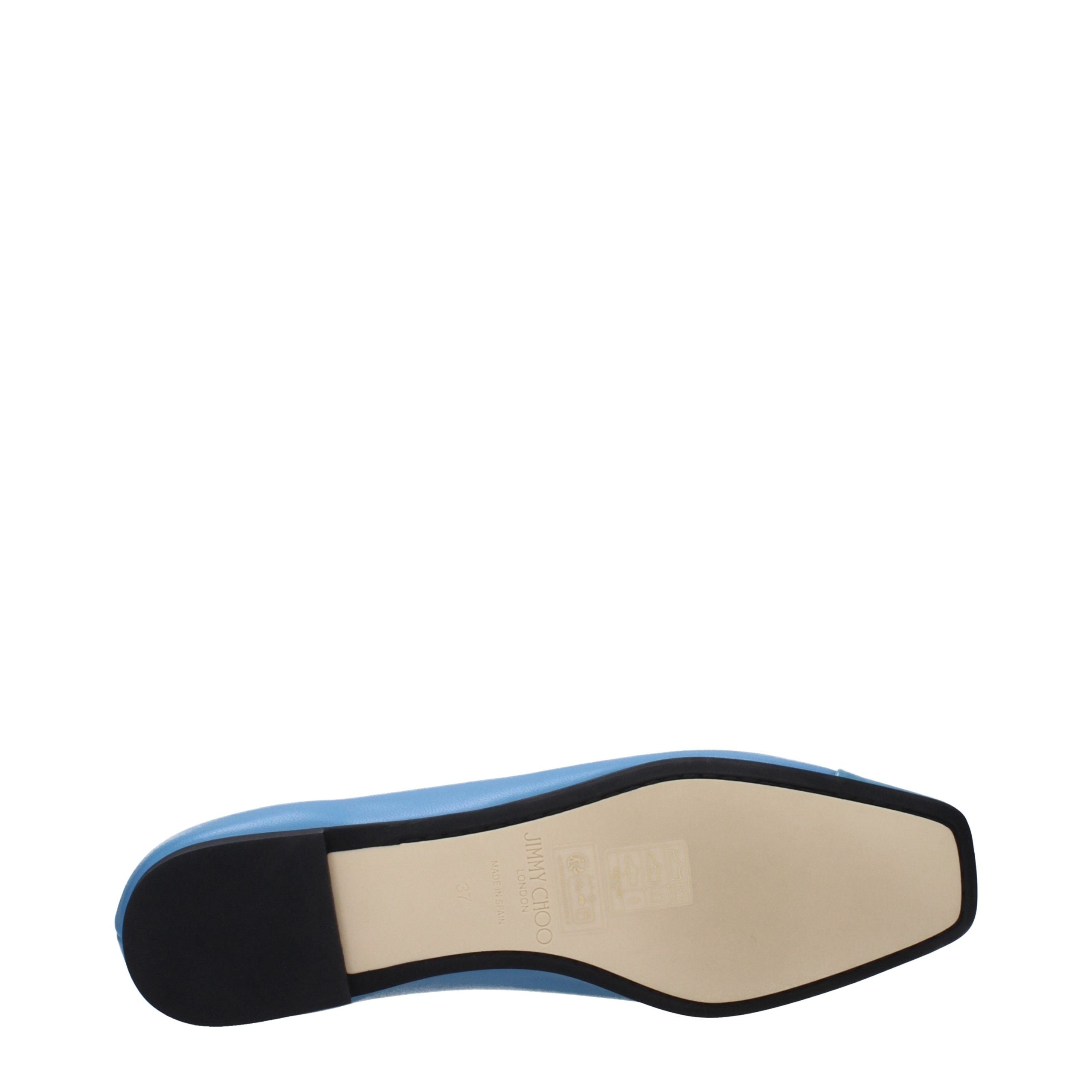 Jimmy Choo Light Blue Leather Ballet Women's Flats